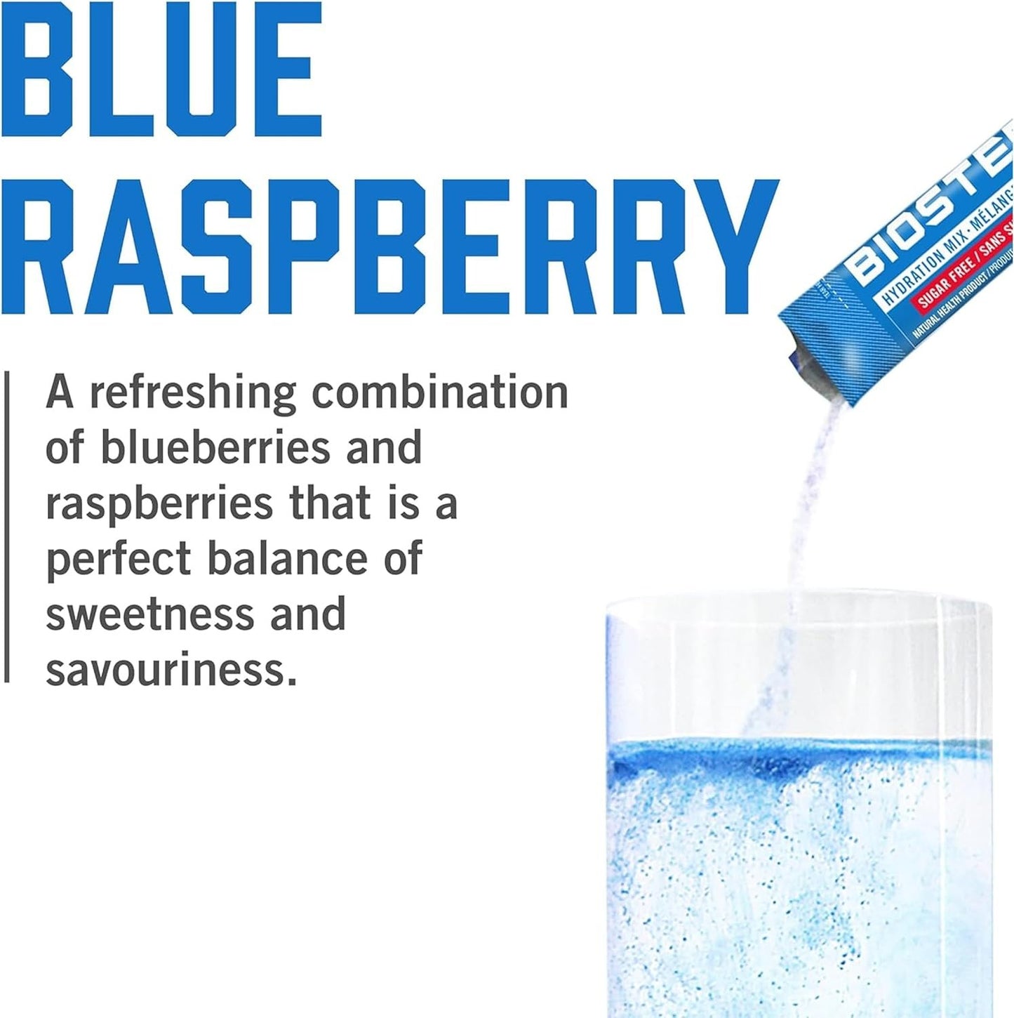 BIOSTEEL Zero Sugar Sports Hydration Mix Variety - Mixed Berry, Rainbow Twist & Blue Raspberry Flavours, 30 Packets