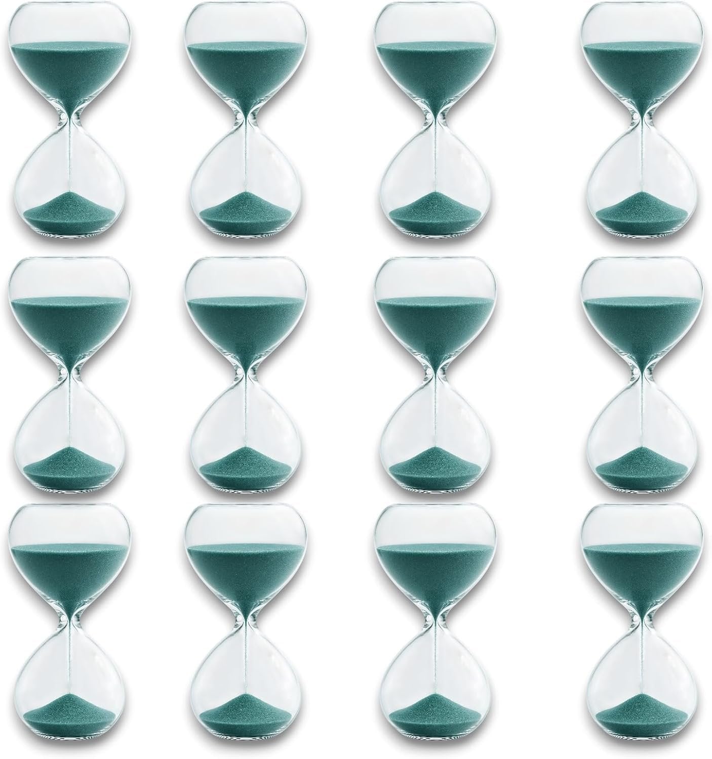 12 Pieces Hourglass Light Blue Size 8 cm Duration 3 Minutes Home Decoration Objects Timer Time Gift Idea Wedding Favor