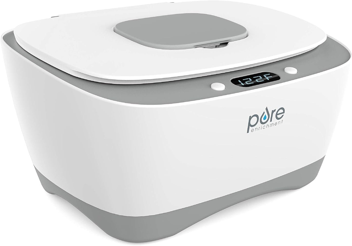 PureBaby™ Wipe Warmer with Digital Display - Easy-Feed Dispenser with 3 Heat Settings, LCD Display, 80 Wipe Capacity, Naturally Steam Heated for Maximum Comfort and Safety for Baby