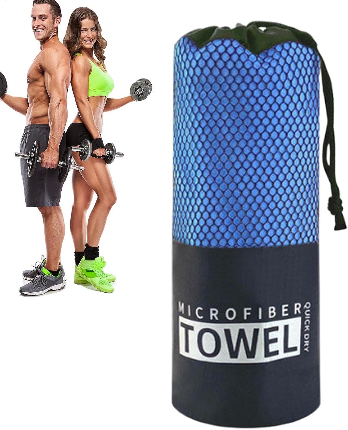 Microfiber Sports Towel, Travel Bath Cloth, Portable Quick Dry Super Absorbent Lightweight Gym Sweat Wipes Soft Workout Gear for Body, 15.75x31.5 Inches