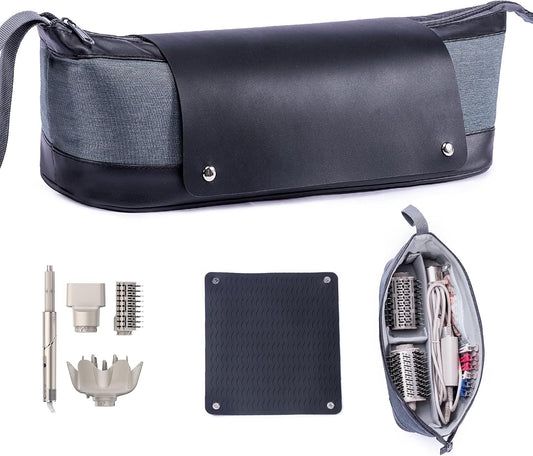 2IN1 Hair Tools Travel Bag with Removable Heat Resistant Mat Curling Iron Travel Case, Hair Dryer Organizer for Flat Irons, Straighteners and Haircare Accessories, Hot Tools Travel Bag Hair