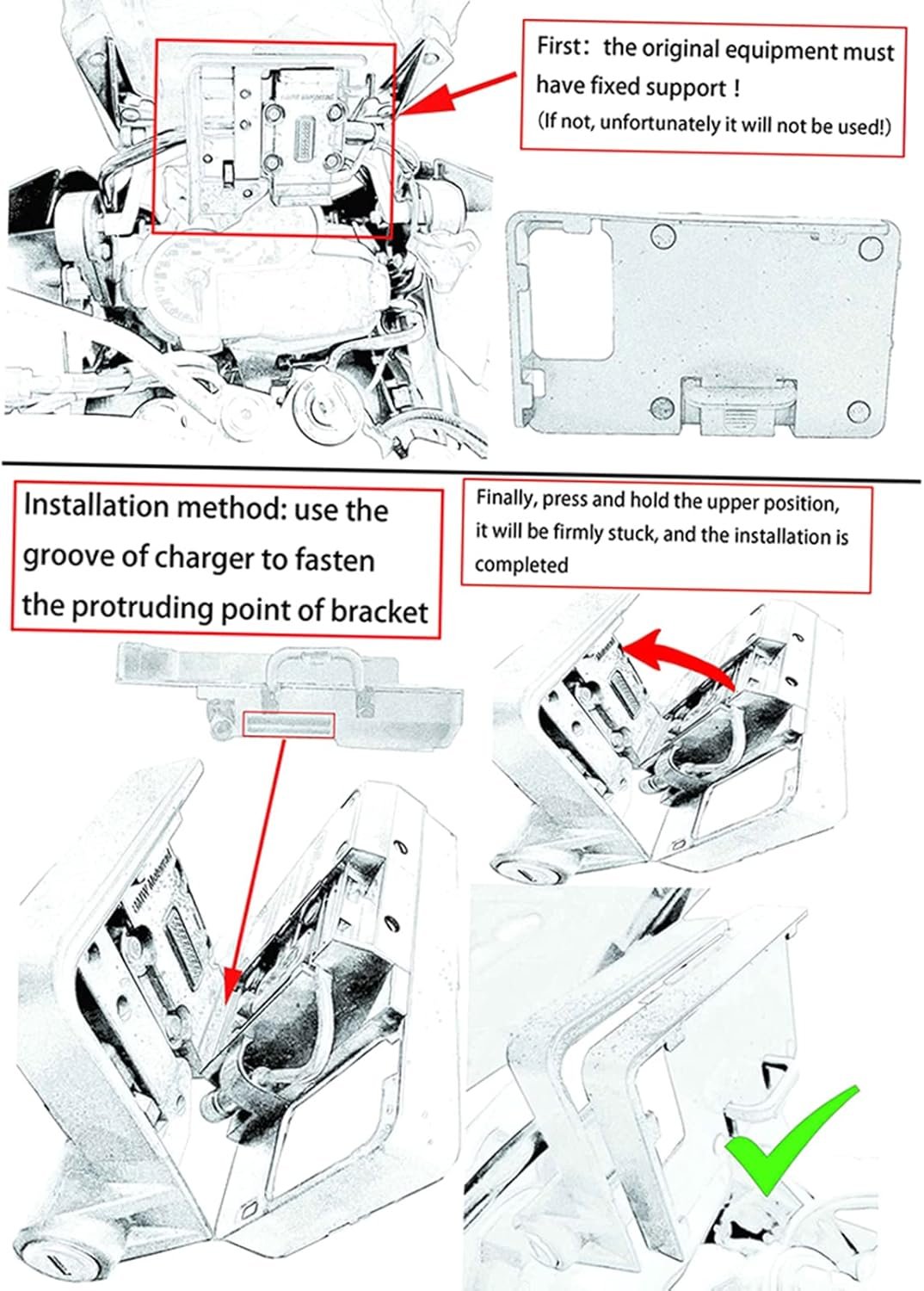 Shkalacar Phone Holder, Motorcycle Mount Navigation Bracket with USB for R1200GS LC&Adventure S1000XR R1200RS
