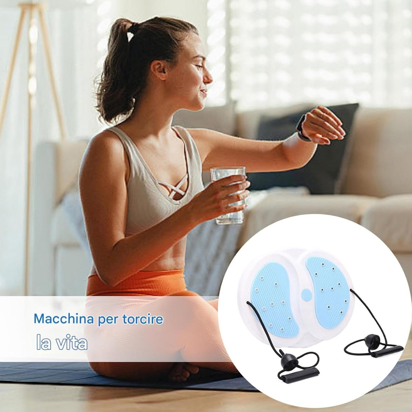 Waist Training Board, 18 Magnets Waist Whisper, Anti-Slip Exercise Equipment, Body Trainer, Rotating Fitness Gear, Sculpture Twist, Trims Arms for Home Gym Workout, ABS