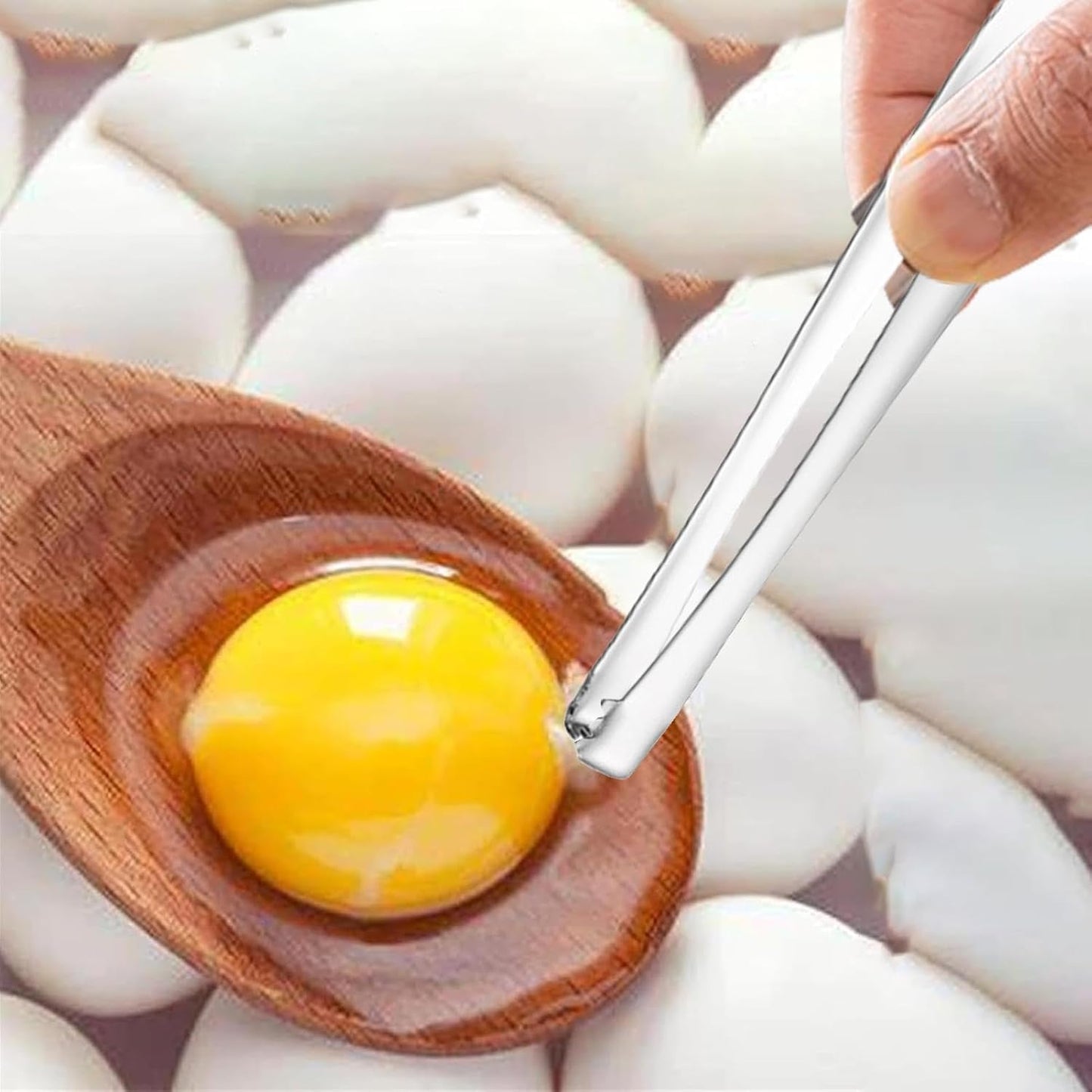 Chalaza Remover Tool for Eggs - 2 Pieces 15cm Chalaza Remover, Eggshell Fragment Removal Tool, Egg Chalaza Membrane Removal Utensil, Egg Right Chalaza Removal Stainless Steel Tongs, Kitchen Gadgets