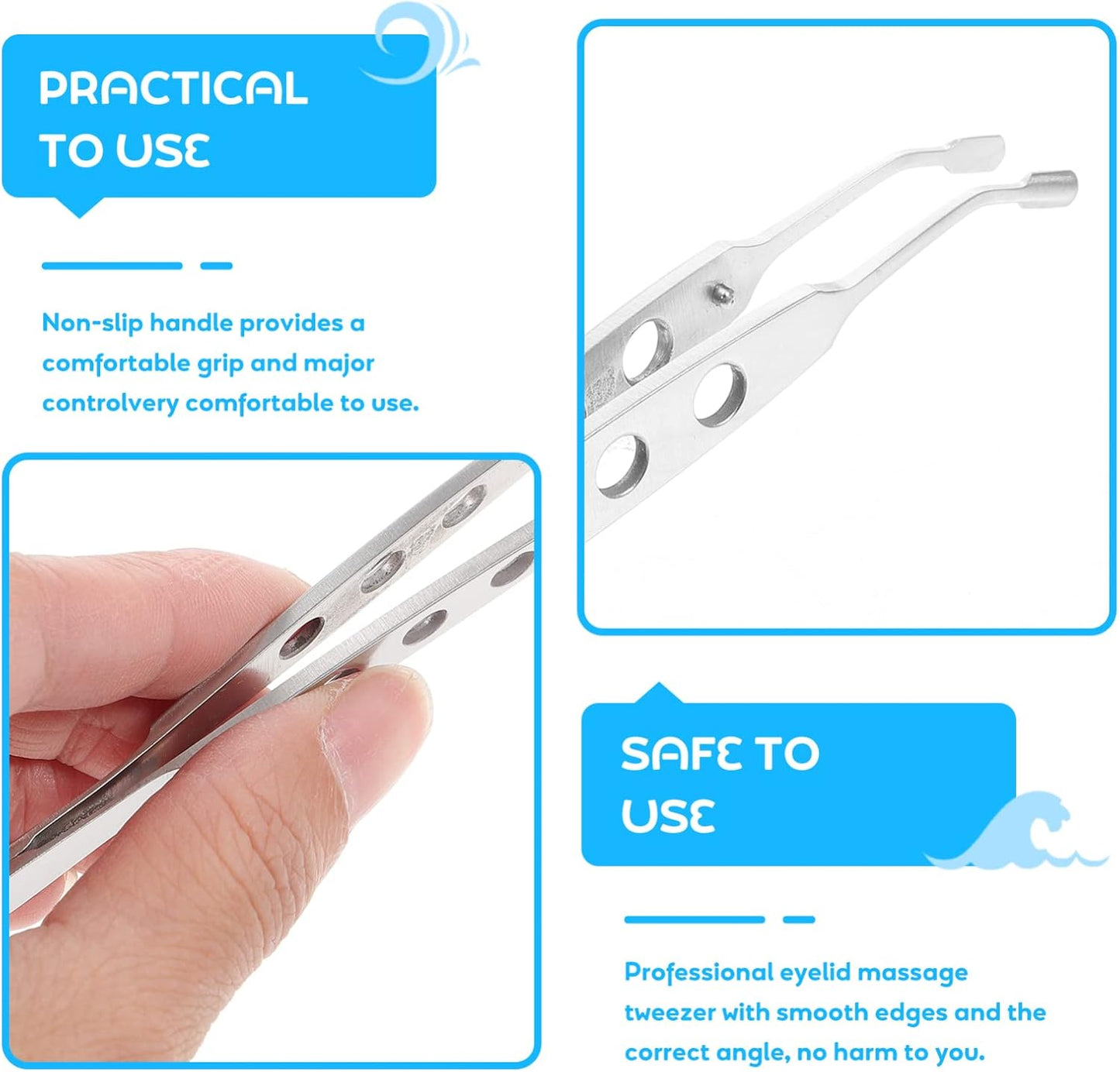 Uonlytech Meibomian Gland Expressor, Stainless Steel Eyelid Massage Professional Face Care Craft Tools for Dry Eyes