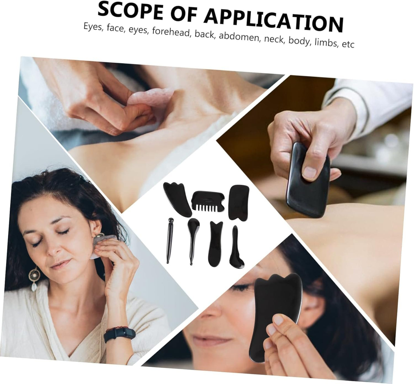 BIUDECO 1 Set Massaging Scrapers Set for Meridians Compact Beauty Tools for Facial Circulation and Aging