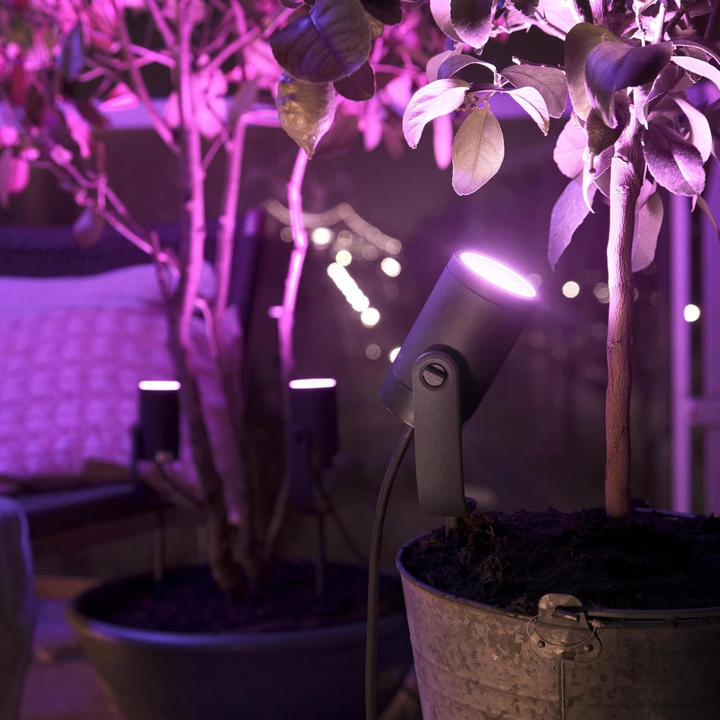 Philips Lighting Hue Lily LED Integrated Garden Spotlight Base Set 1x8W RGBW Black SELV