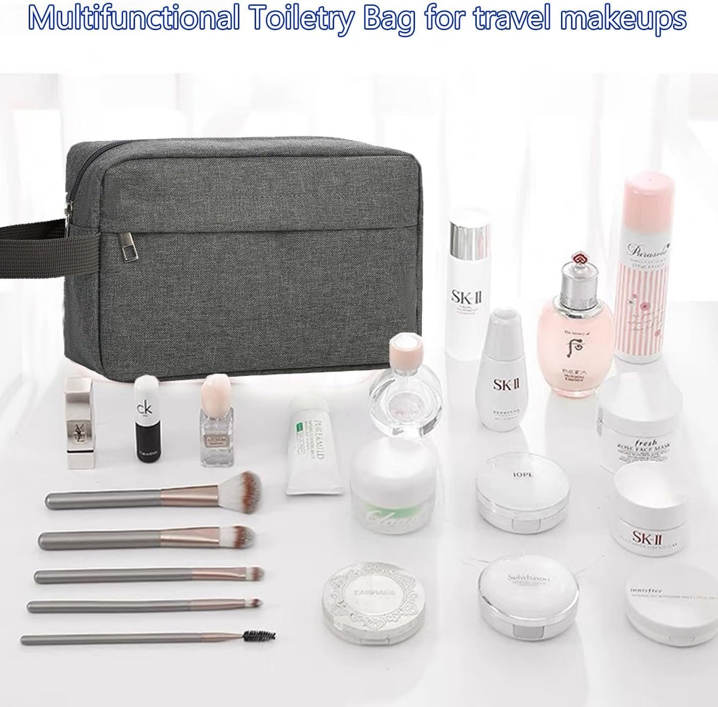 Toiletry Bag for Men, Veyarien Travel Shaving Bag Dopp Kit Water-Resistant Cosmetic Bag Travel Organizer for Toiletries Accessories (Grey)