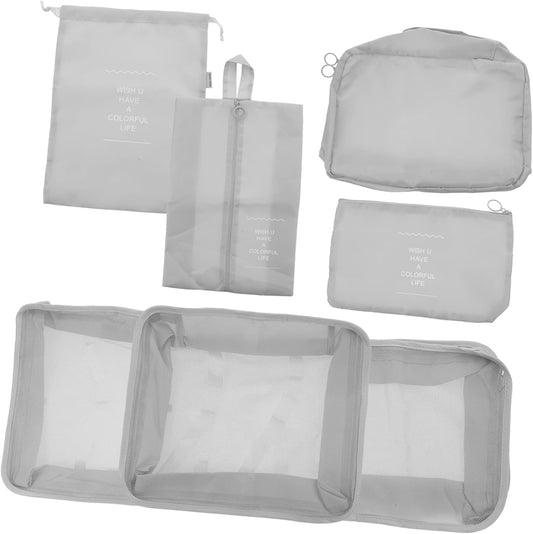 WESIEVYA 7pc Travel Packing Cubes Luggage Organizer Bag Set for Clothing Shoes Toiletries Home Organization Fade-resistant