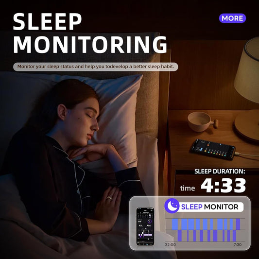 2025 Upgraded Smart Ring Fitness Tracker for Men and Women Touch Screen Smart Ring Sleep Pedometer Exercise Recorder with Gesture Remote Control and Calendar Reminder for Daily Use (Gold, 9#)