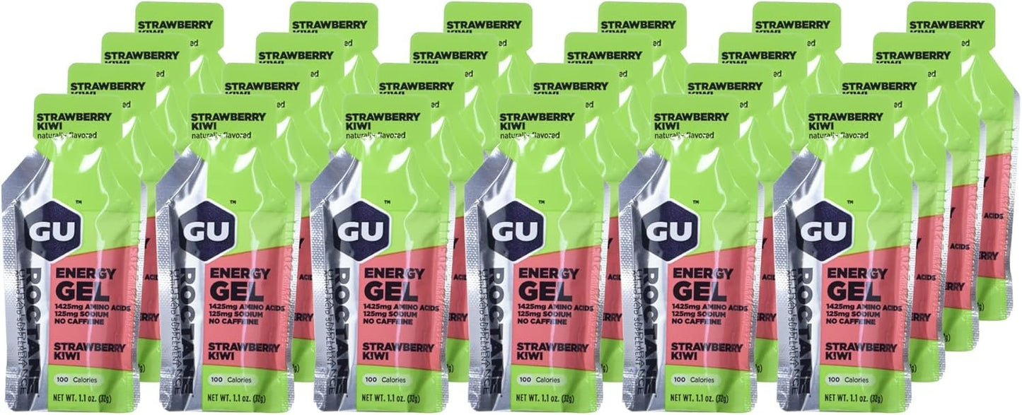 GU ENERGY Roctane Ultra Endurance Energy Gel, Strawberry Kiwi, 24-Count