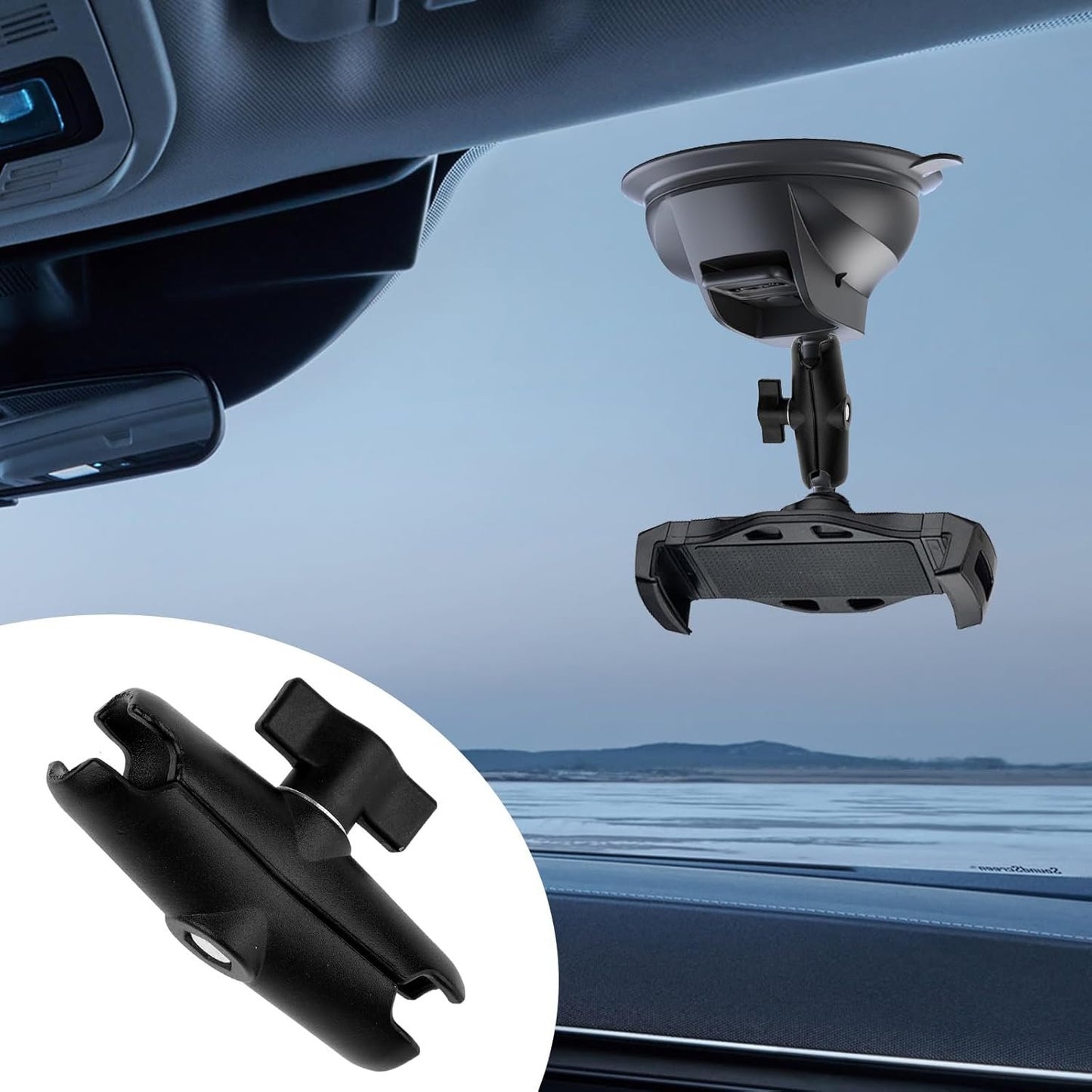 Gosknor Double Socket Arm Mount, 3.62in Aluminum Alloy Double Socket Arm for RAM Mount Phone Holder Bike Truck RAM Mounts Arms for 1" Ball Components