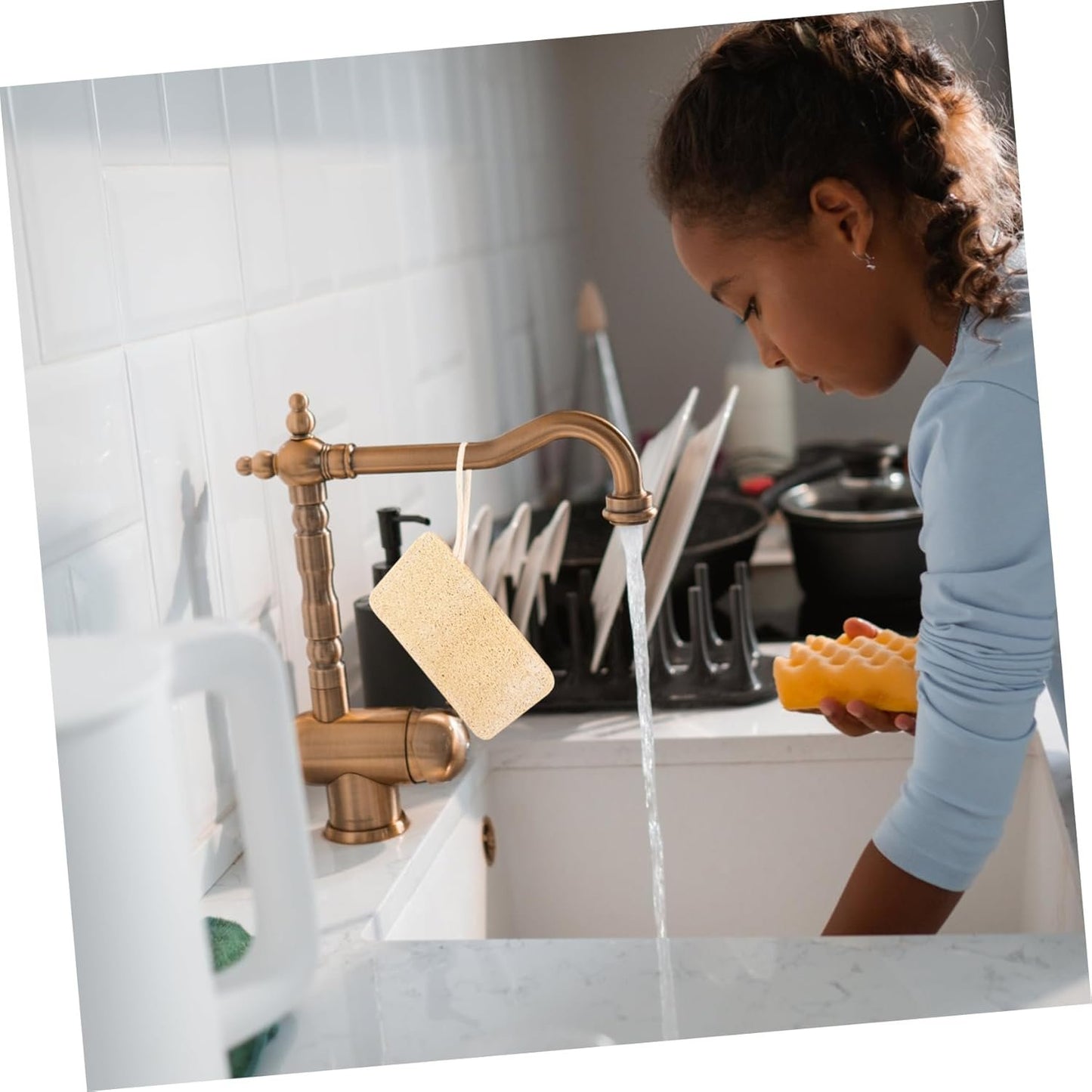 OATIPHO Kitchen Loofah Scrubber Dishwashing Sponge Design for Cleaning Durable Loofah Cloth for Stubborn