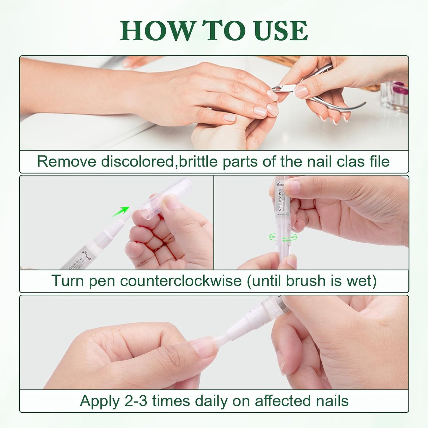 2 x Nail Care Pens with Tea Oil, Vitamin E and Aloe Vera - For Broken Nails