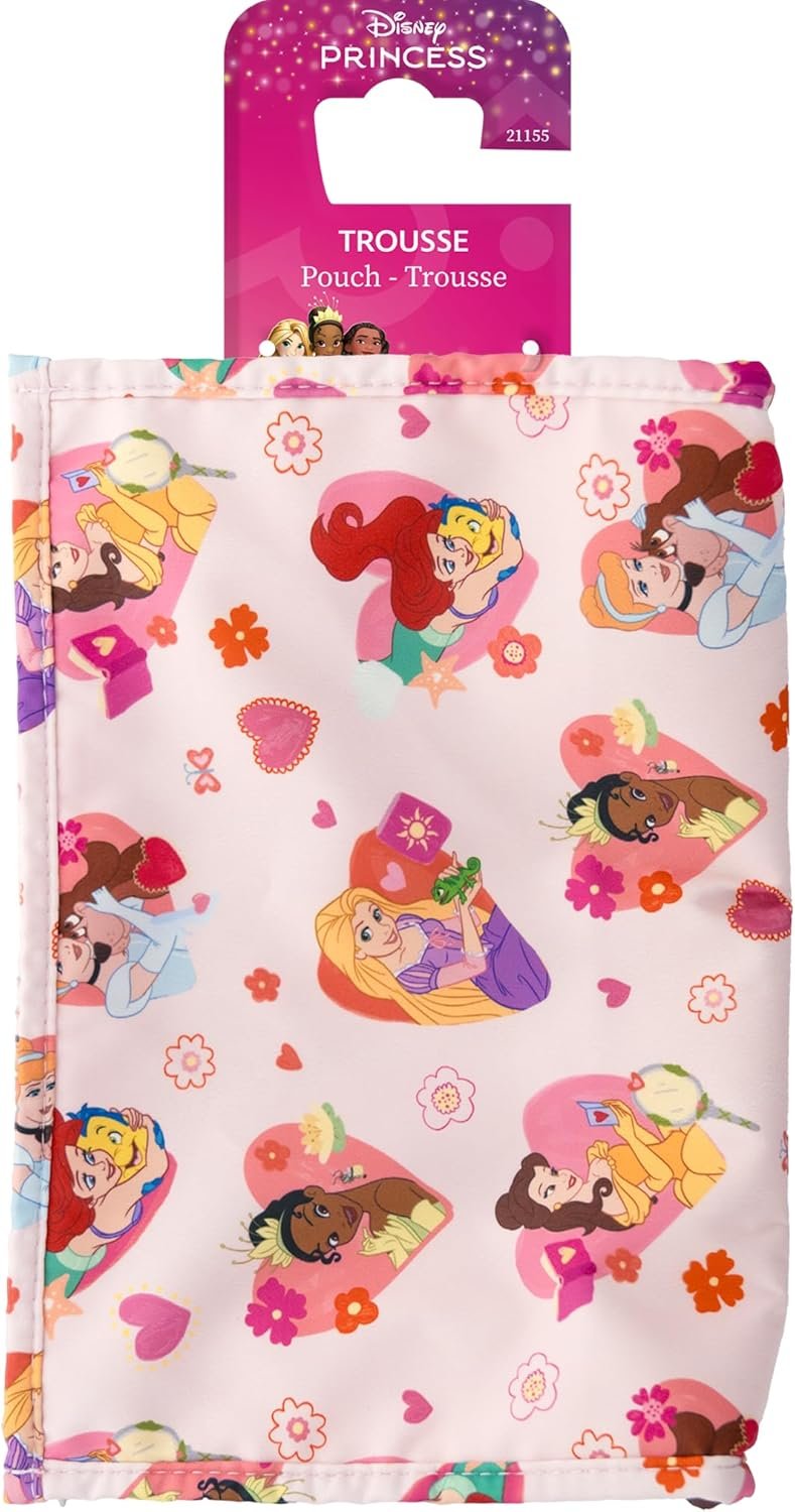 Disney Princess Ariel Belle Rapunzel Cinderella Tiana Toiletry Bag with Zip Official Product Disney