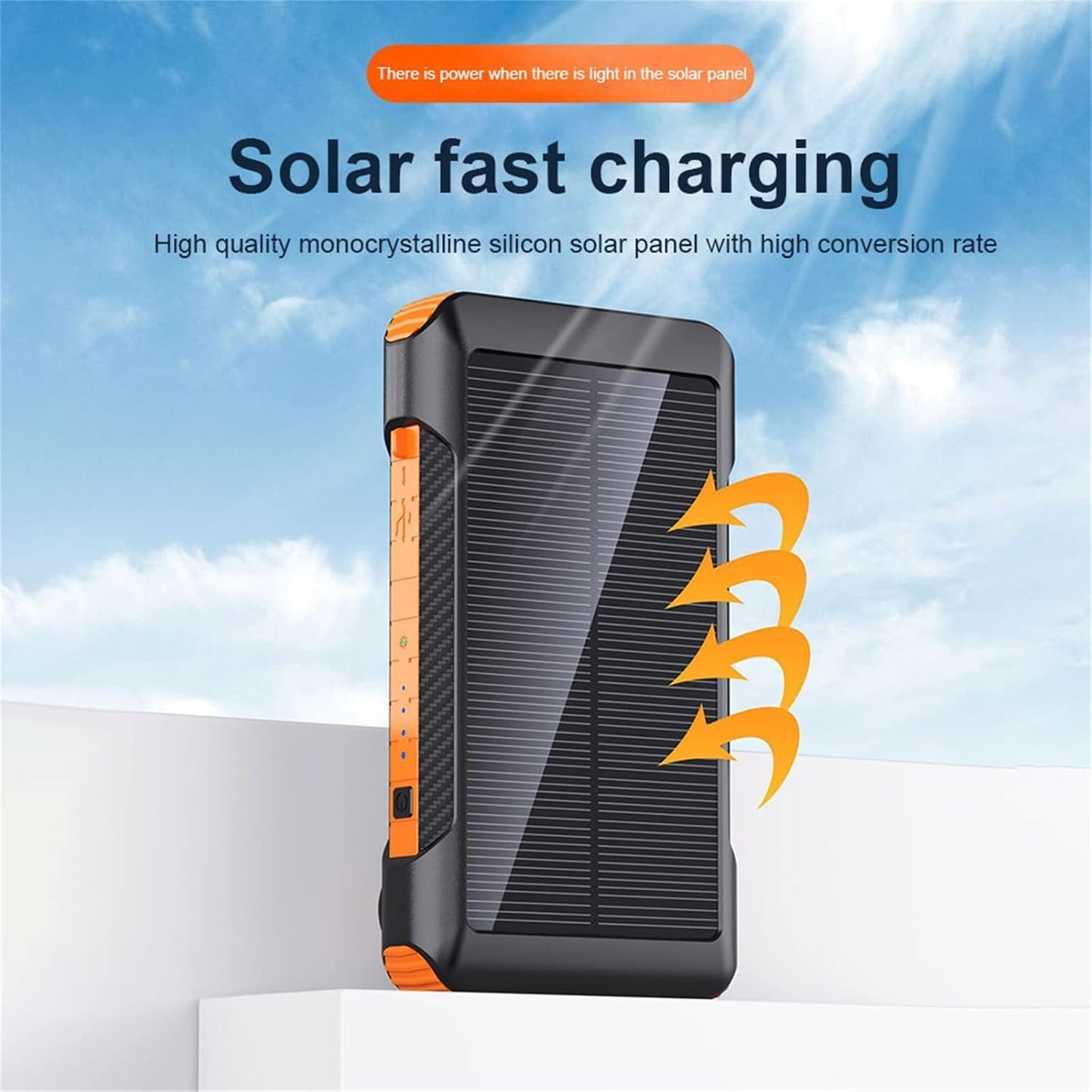 10000mAh Hand Crank Solar Power Bank Outdoor Emergency Powerbank LED Flashlight 5 Ports Phone Charger