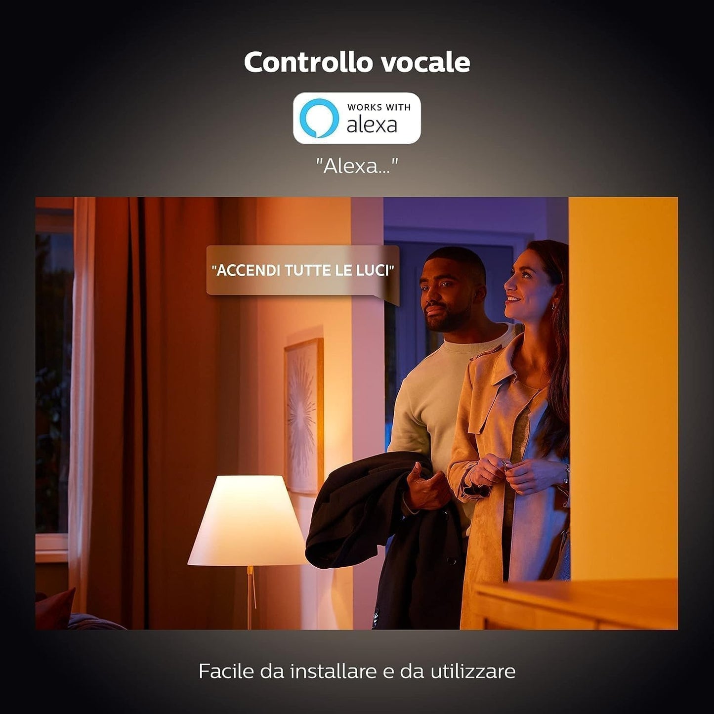Philips Hue White and Color Ambiance Impress Smart Outdoor Pedestal, 8W, Black