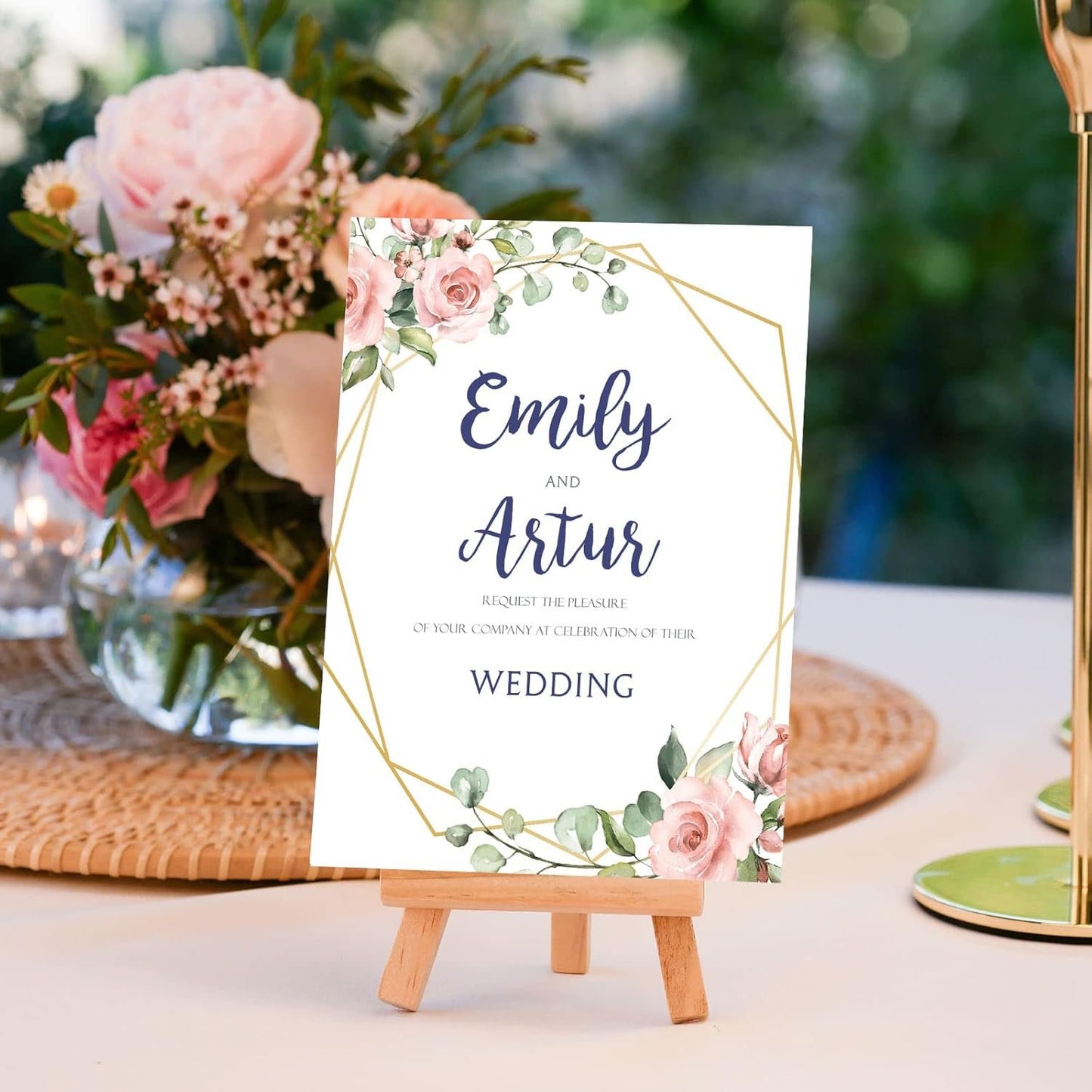 AnyDesign 48 Sheet Floral Stationery Letterhead Paper Pink Flower Letter Writing Paper Wedding Floral Border Paper Notes Greeting Paper for Wedding Party Invitations School Printing, 8.5x11 Inch