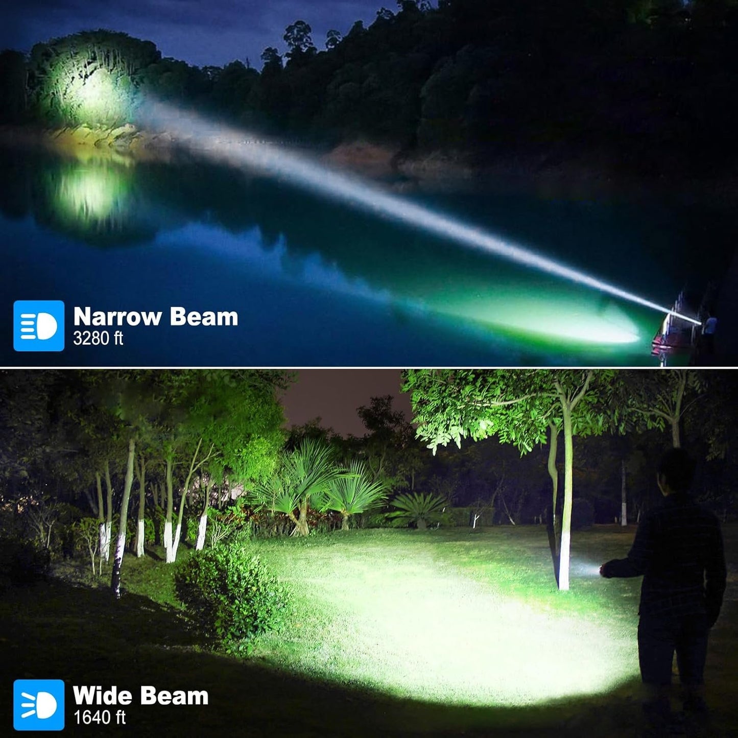 Rechargeable Flashlights High Lumens, Powerful Tactical Waterproof Handheld Flashlights for Emergencies Camping