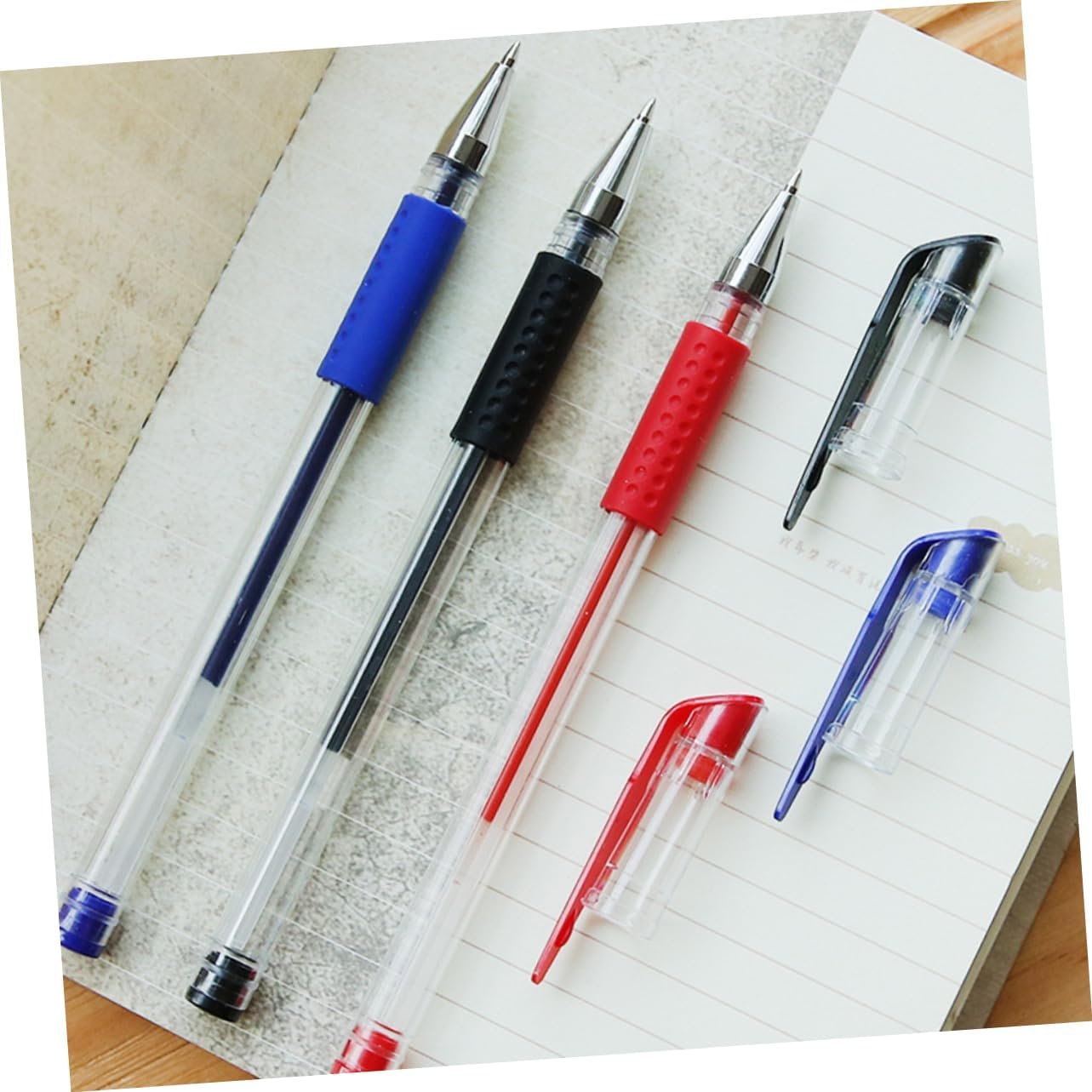 STOBOK 12pc Gel Ink Pens Set 0.5mm Fine Black Red Office School Writing Stationery Ergonomic Grip Smooth Writing Experience