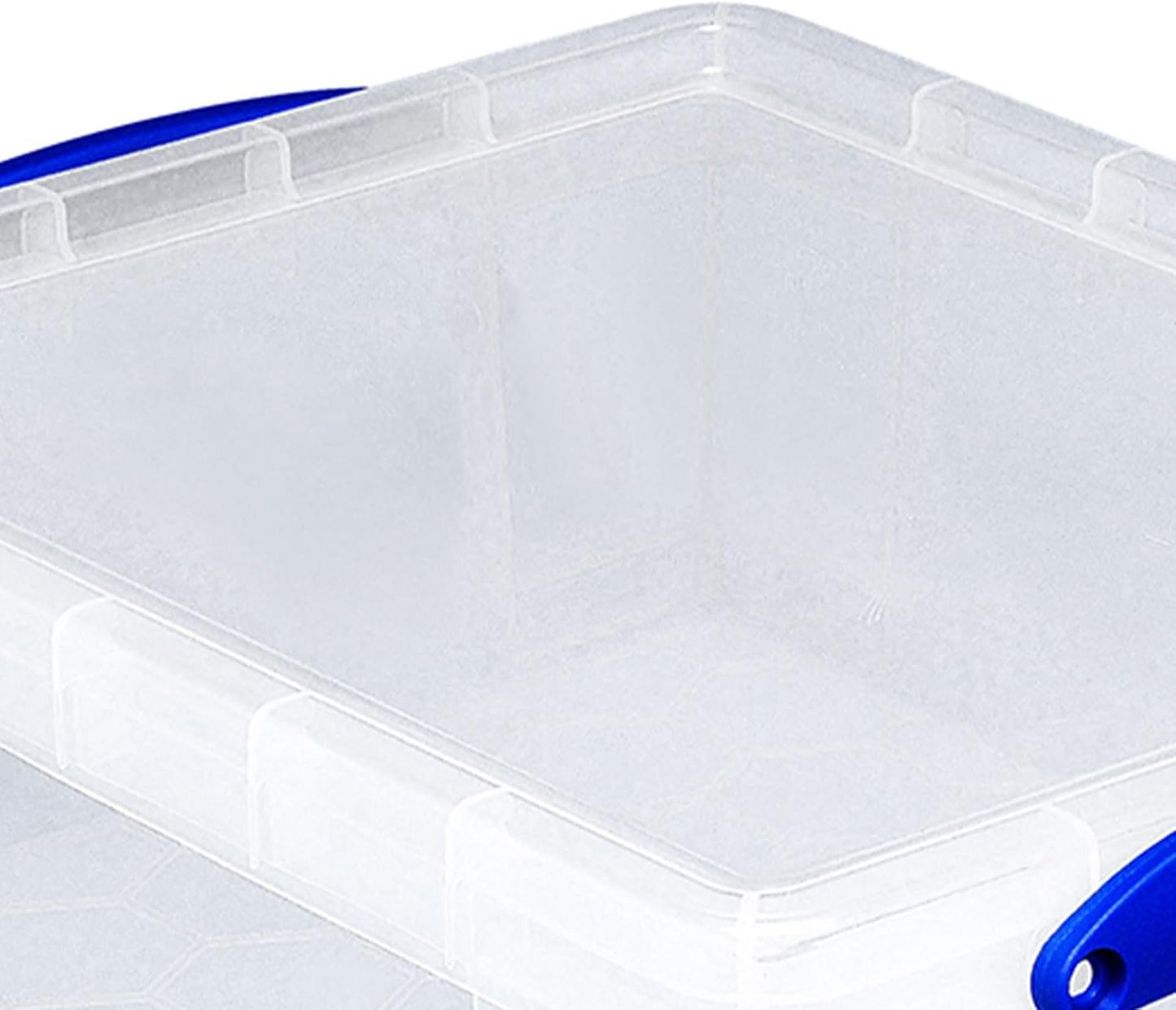 Really Useful Box Stackable 8.1 Liter Plastic Storage Container Bin with Snap Lid & Built-In Clip Lock Handles for Home & Office Organization (2 Pack)