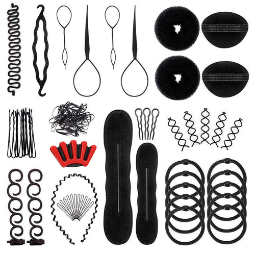 27Pcs Hair Styling Set, Hair Design Styling Tools, DIY Hair Accessories Hair Modelling Tool Kit Magic Fast Spiral Hair Braid Braiding Tool for Women and Girls
