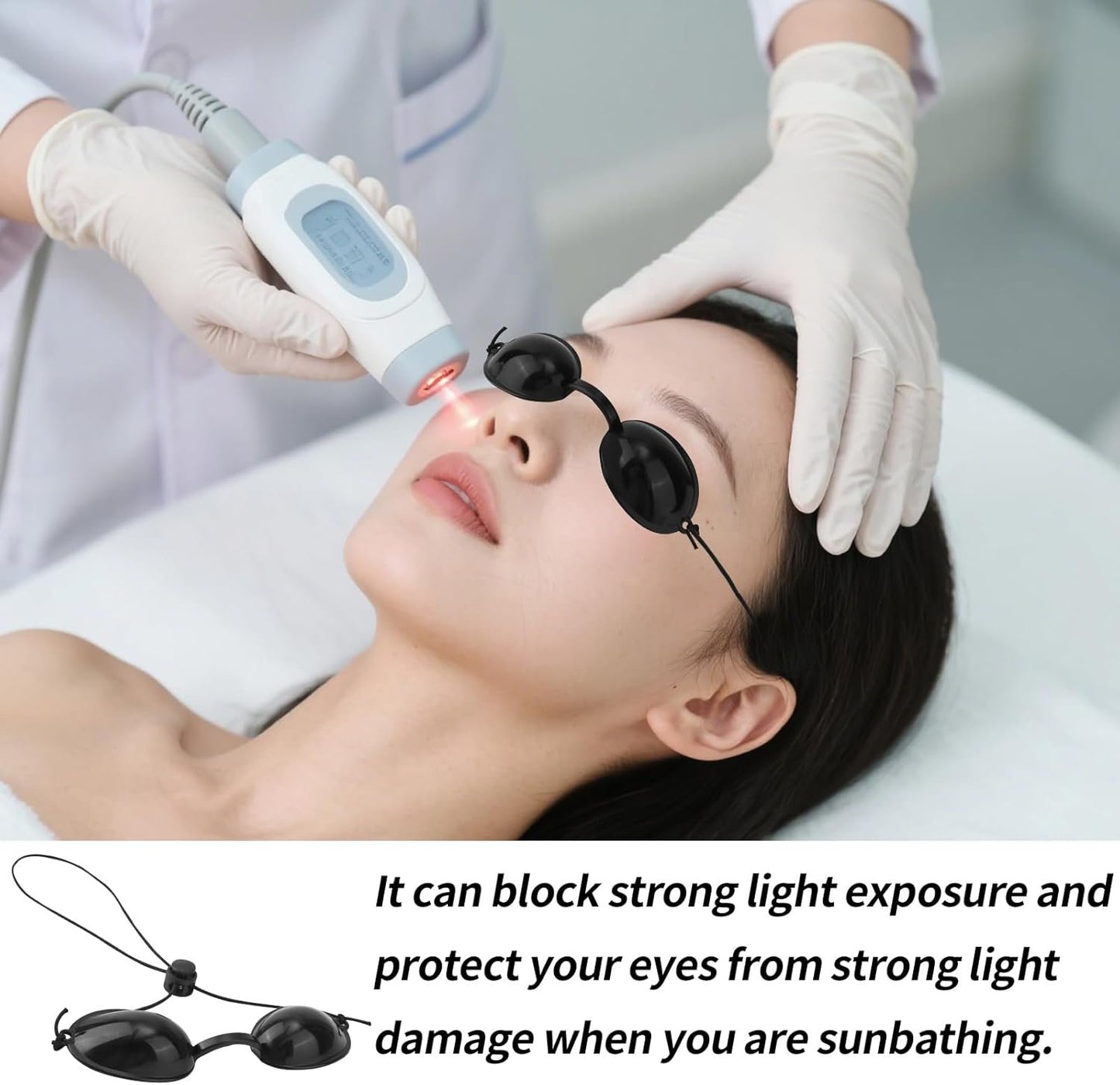 BOXOB 2 Pairs Protective Goggles for Red Light Eye Protection, Tanning Bed Goggles Tanning Glasses Eyewear for Sunbathing IPL LED Light Process