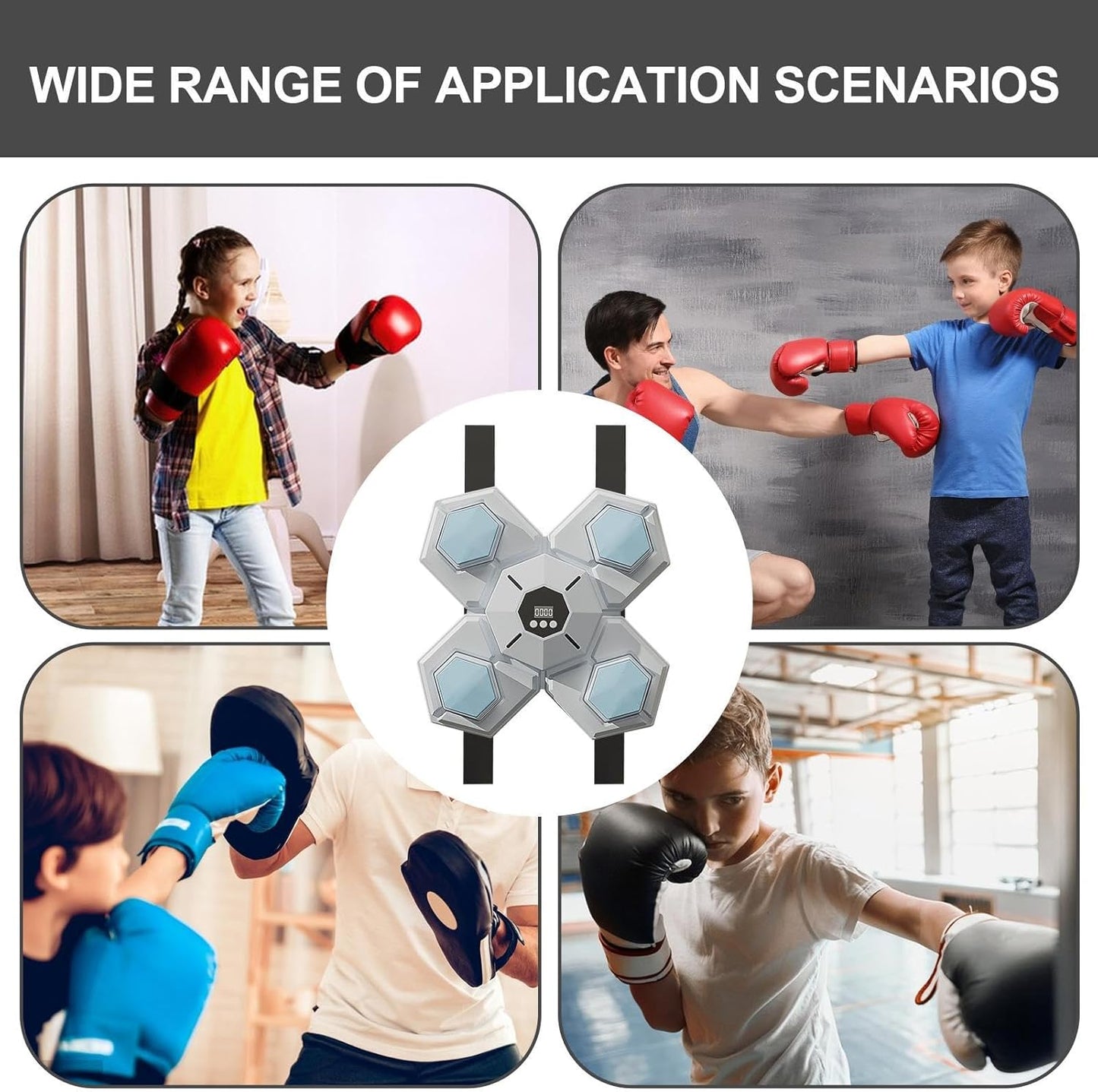 Boxing Music Machine, Wall Mounted Trainer, Portable Workout Equipment, Rhythm Training Function, Indoor Fitness Gear, Compact Size, for Home Gym Boxing Practice