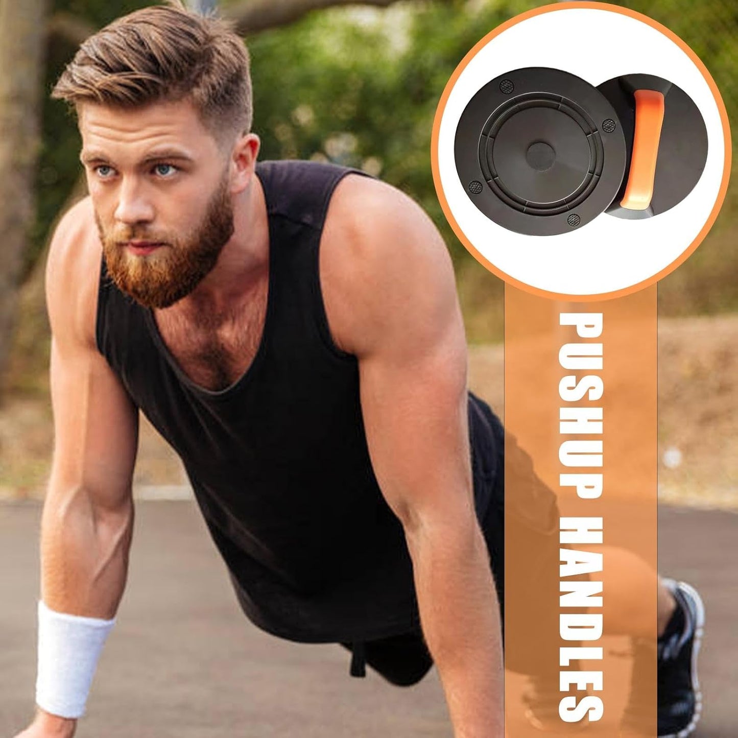 Strength Training Pushup Stands, 2x Exercise Roller Wheels with Rotating Handles, 20x8cm, Fitness Gear Upper Body Workouts, Push Up Helper for Men and Women
