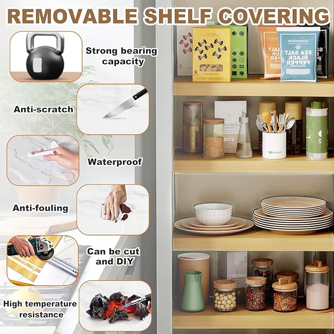 Wire Rack Covers for Shelves - Pantry Closets Wood Wire Shelf Covers 4PCS/for Home and Kitchen Organization