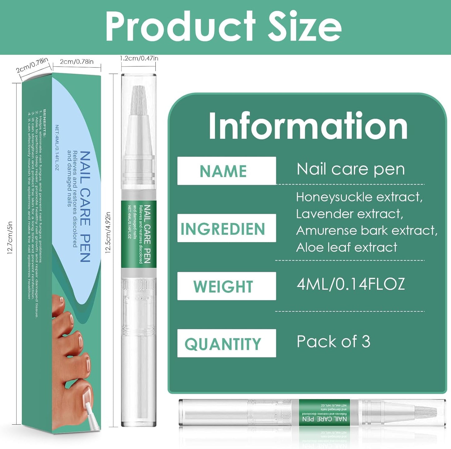3 Pieces Nail Care Pen, Nail Treatments, Nail Care, Soothes, for Nails and Nails