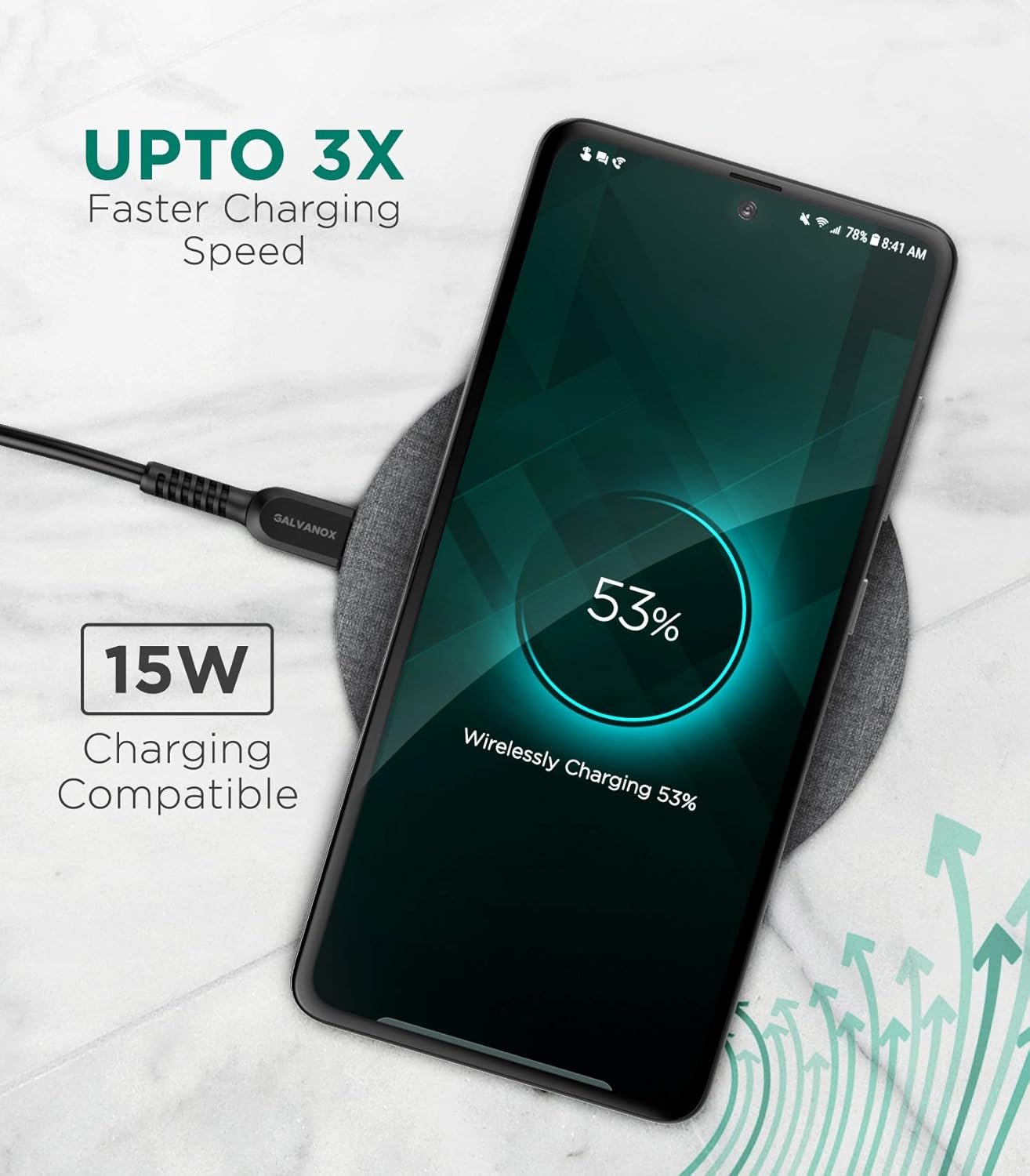 Encased Wireless Charger Pad for Samsung Models (Quick Charge 3.0) Galaxy S22/S23/S24 (Fast Charging Qi Enabled) Non-Slip, Case Compatible
