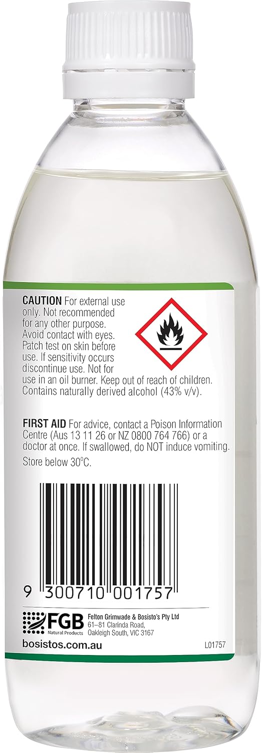 Bosisto's Tea Tree Solution 250mL | with 100% Natural Tea Tree Oil, Essential Oils, Dissolves Easily in Water, For Health and Home, Natural Cleaning, Antifungal, Australian Made & Owned
