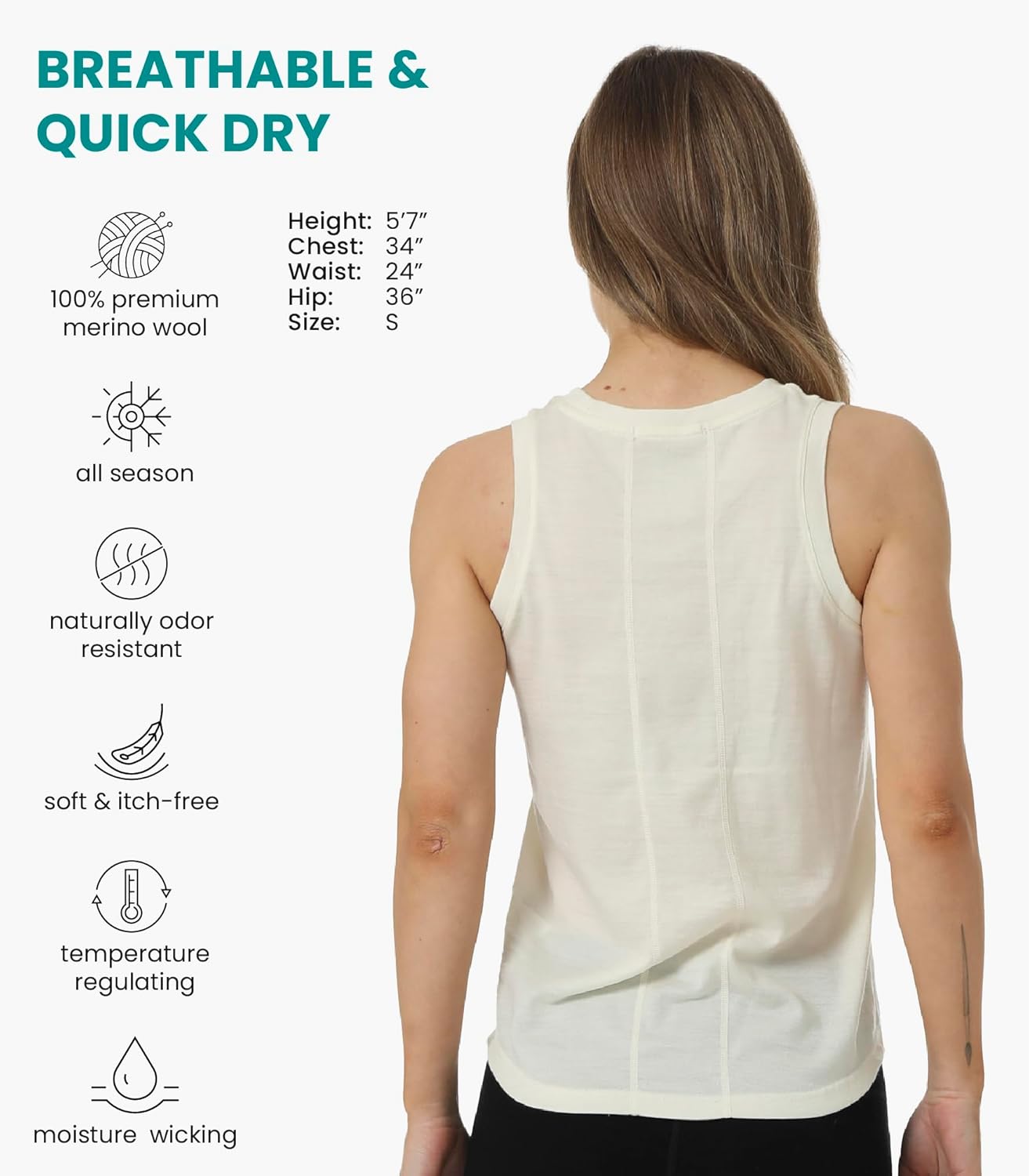 Merino.tech 100% Merino Wool Women's Trekking T-Shirt – Short Sleeve Merino Jersey – Soft and Natural Thermal Sports Underwear