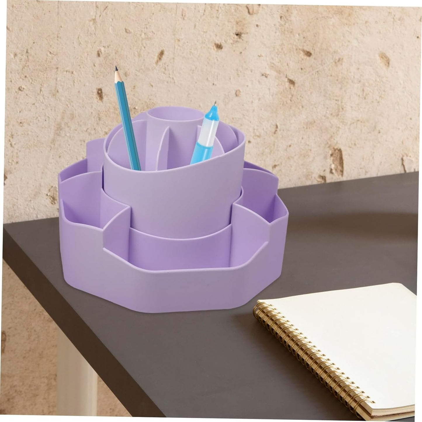 Parliky Desk Pencil Holder Rotating Pen Organizer for Easy Access Storage Accessory for Office Rotation for Efficient Workspace Organization