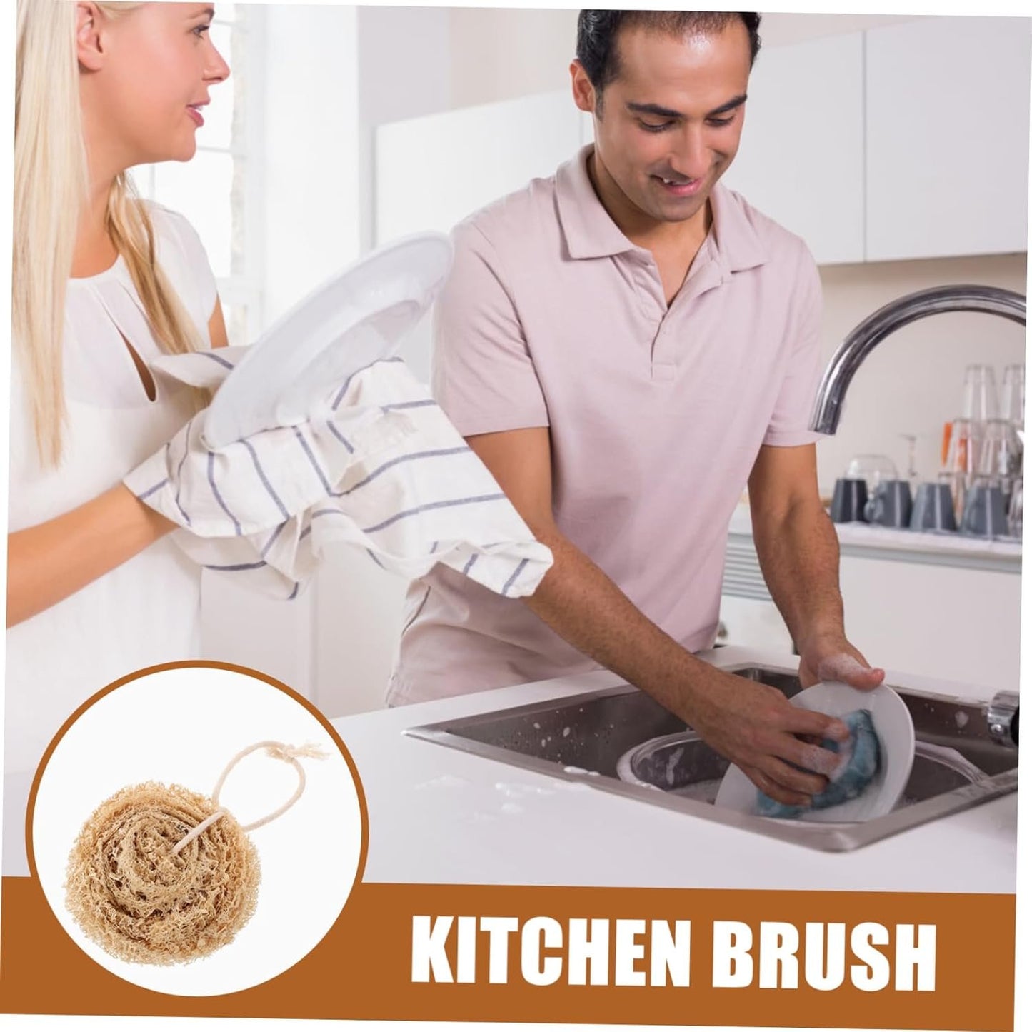 SOIMISS 1set Natural Loofah Sponges for Kitchen Cleaning Soft and Durable Dish Washing Scrubber Loofah 4pcs