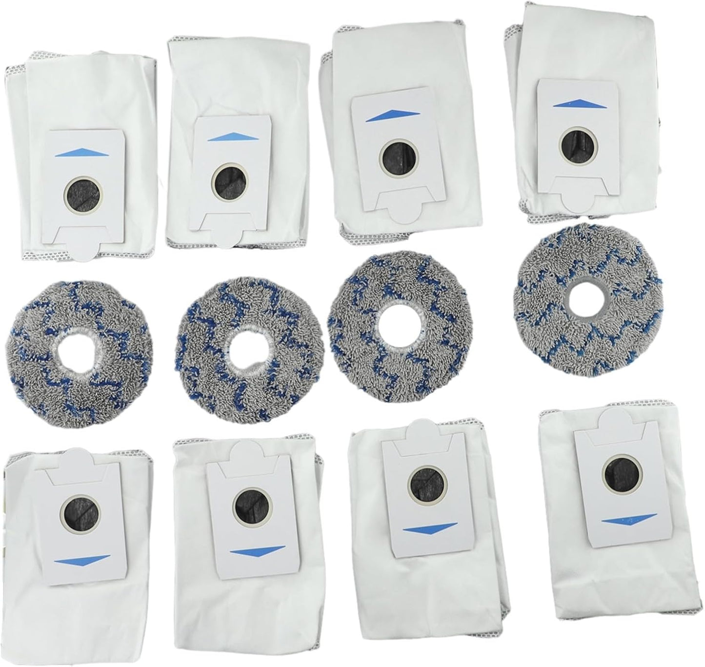 T20/X1 Cleaning Essentials 8 Dust Bags and 4 Mop Pads Designed for Effective Dirt Removal and Floor Protection (Blue)