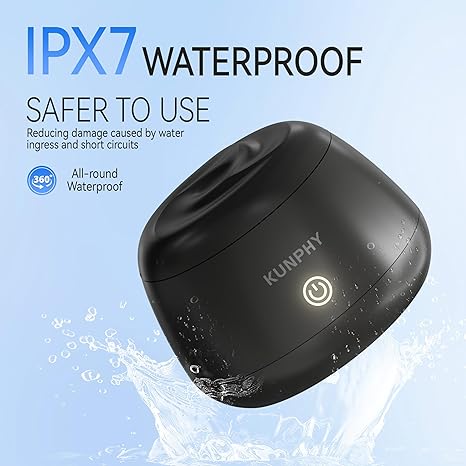 KUNPHY Ultrasonic Retainer Cleaner, IPX7 Water-Proof Denture Cleaner Machine, Portable Dental Cleaning Pod for Deep Cleaning Mouth Guard, Aligner, Braces, Jewelry, Matte Black