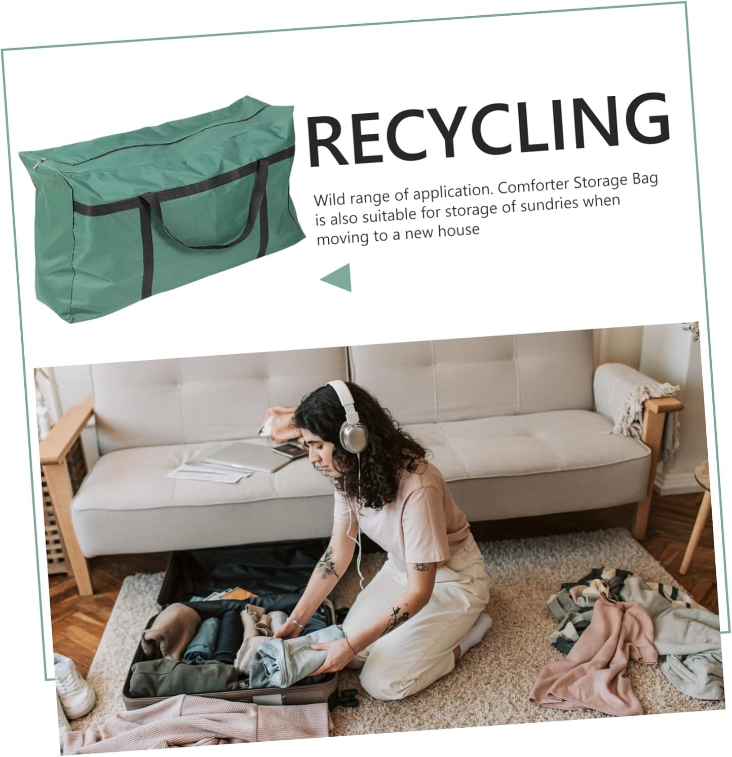 Levemolo Bag Large Storage Boxes for Moving Packing Bags for Moving Clothes Storage Bag Home Organization