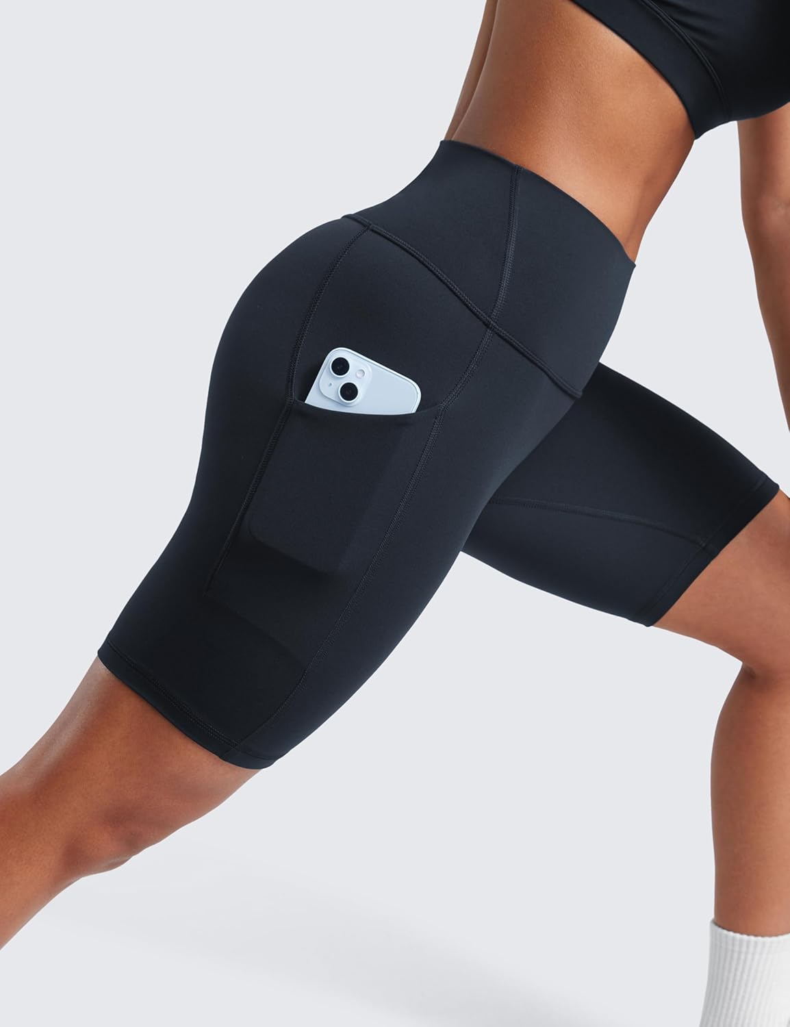 CRZ YOGA Women's Butterluxe Buttery Soft Biker Shorts Side Pockets 3'' / 5'' / 8'' - High Waisted Workout Yoga Shorts