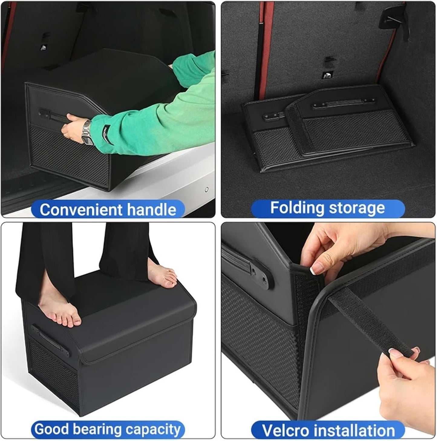 Compatible for Toyota Land Cruiser Prado 150 FJ150 2010-2017 2018 2019 2020 2021 2022 2023 2024 Car Trunk Storage Box Tools Tidying Package (Color : Black)