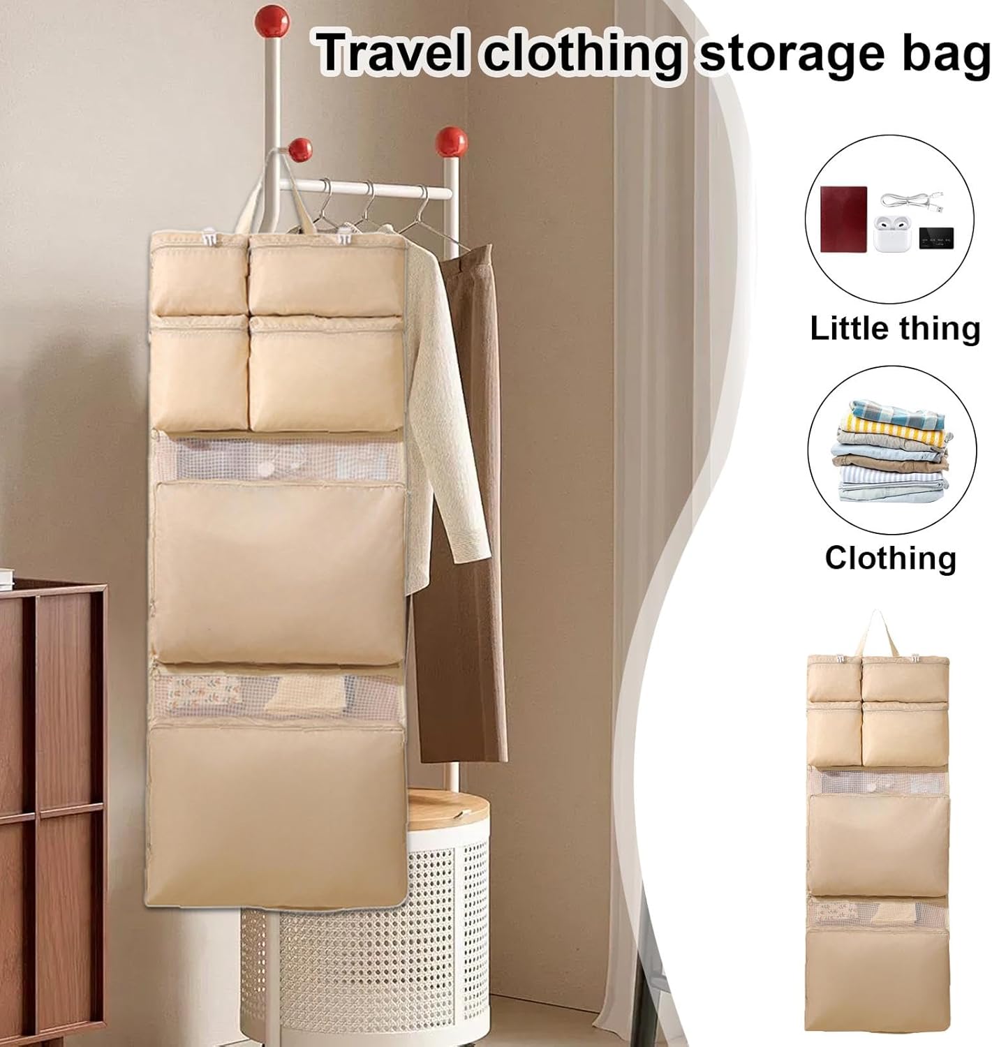 Travel Clothing Bag, Luggage Organizer Bag, Wall Mount Organizer, Travel Packing Bags, Multifunctional Travel Clothing Storage Bag With Wall Mount Design For Lightweight Packing and Home Organization