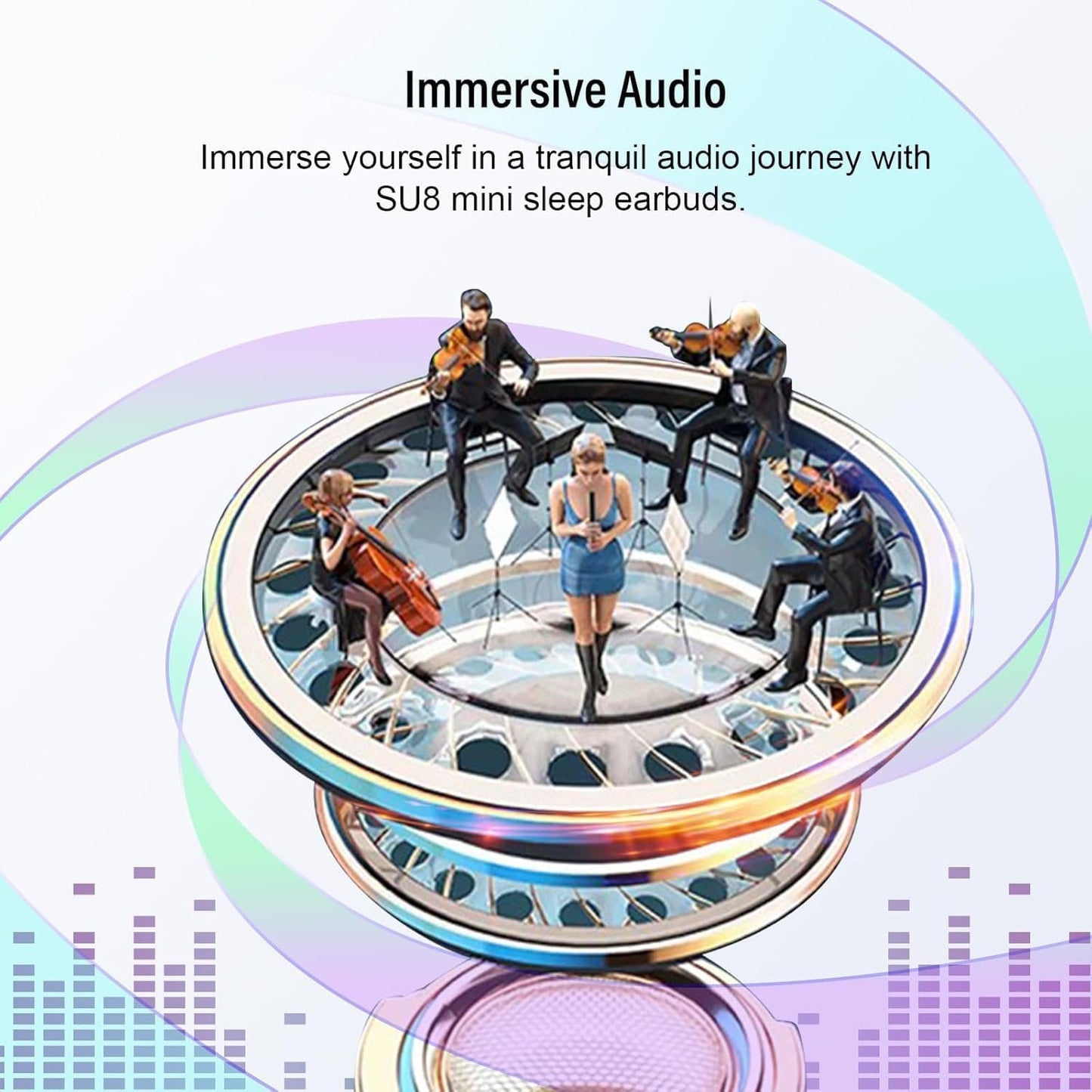 Sleep Earbuds Bluetooth 5.4 Sleep Headphones in Ear, Mini Wireless Earbuds for Side Sleeper, 47H Playtime Noise Cancelling Earphones with LED Display, HD Clear Calls, IPX7 Waterproof Ear Buds, Black