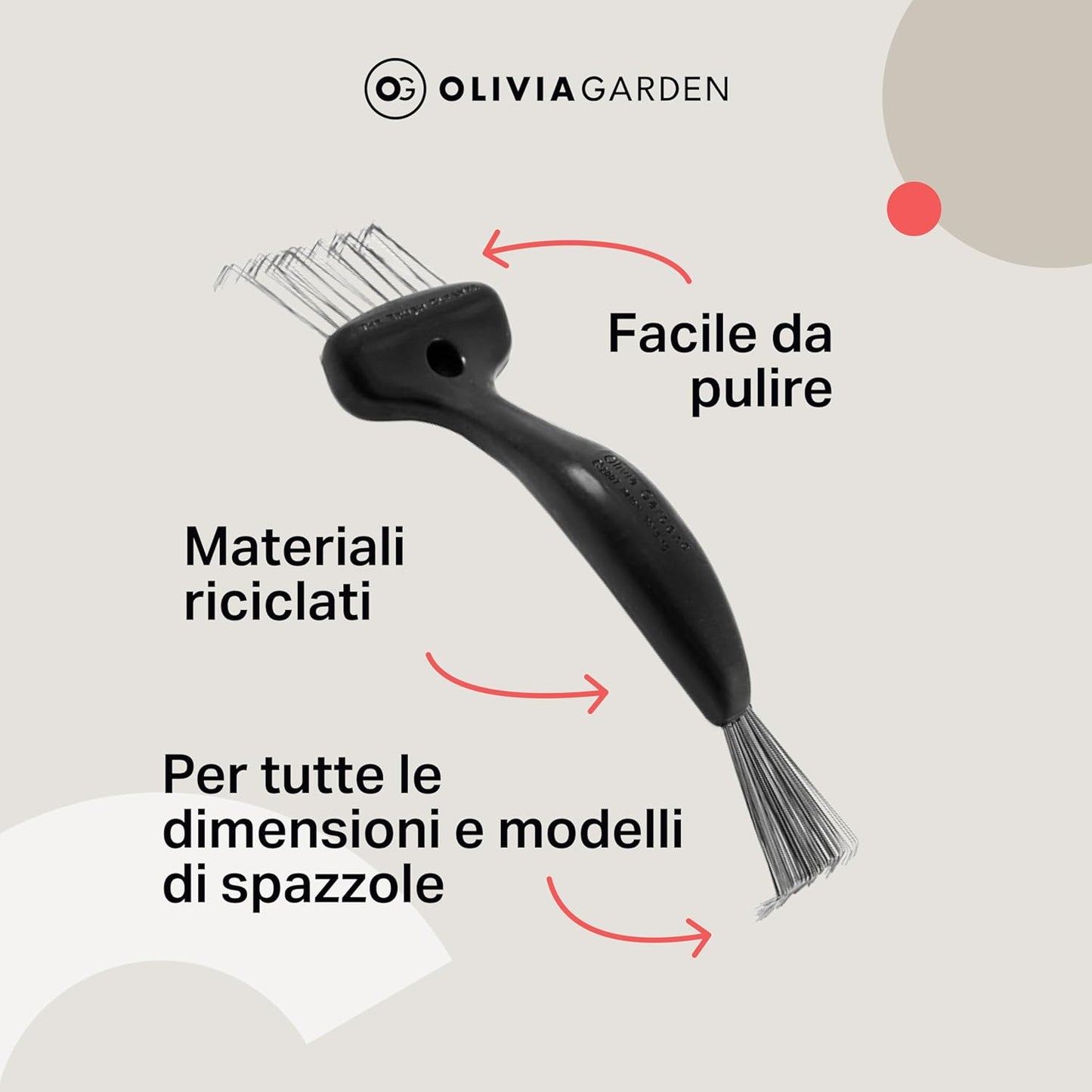 Olivia Garden The Brush Cleaner Brush Cleaner Black - The Quick and Easy Tool to Clean and Prolong the Life of Your Brushes.