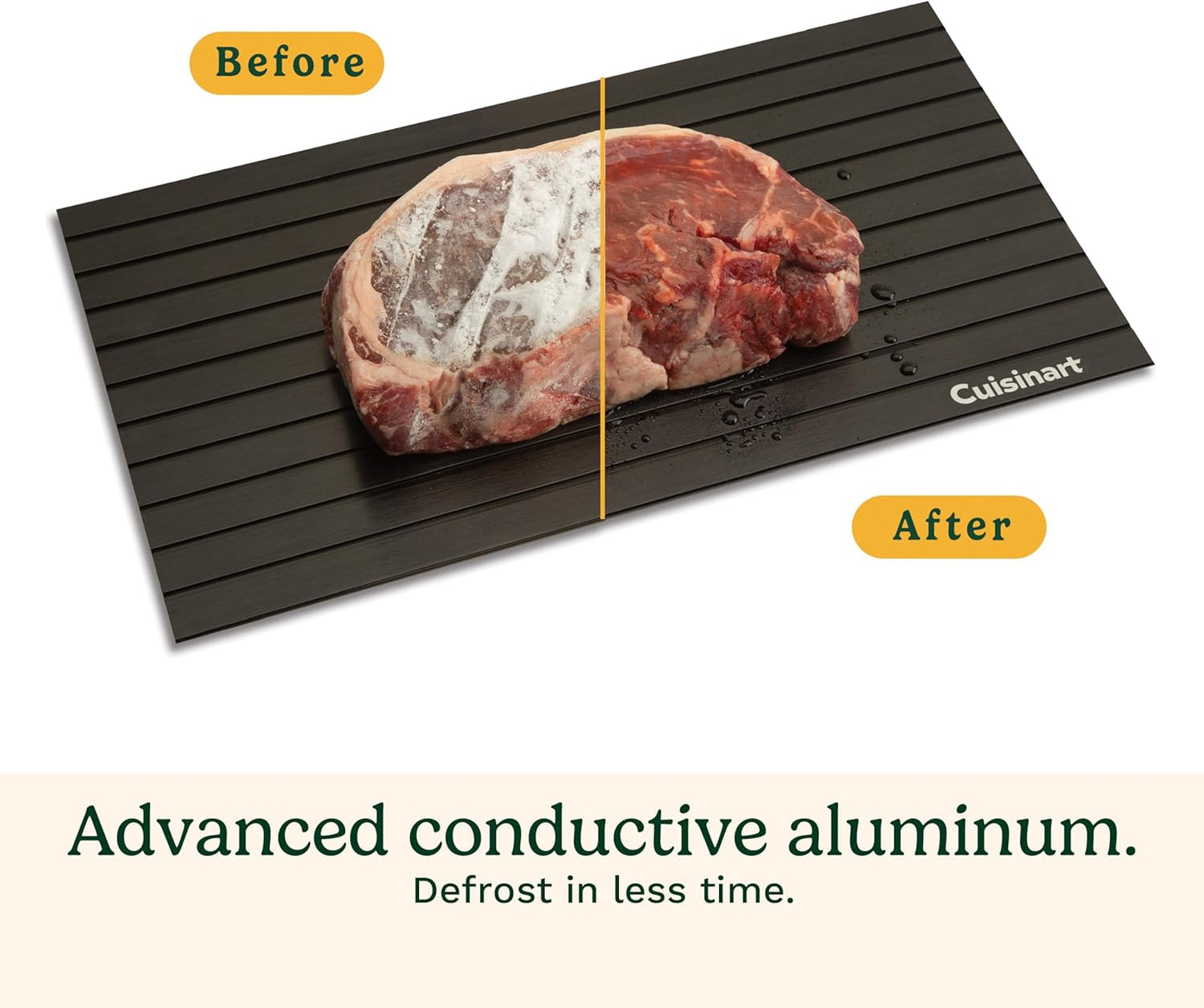 Cuisinart BBQ Defrosting Tray, Conductive Aluminum Rapid Thaw Plate for Frozen Meat, Quick Defrosting Tool That Preserves Natural Flavors, Easy to Clean Kitchen Gadget & Grilling Accessories for Home