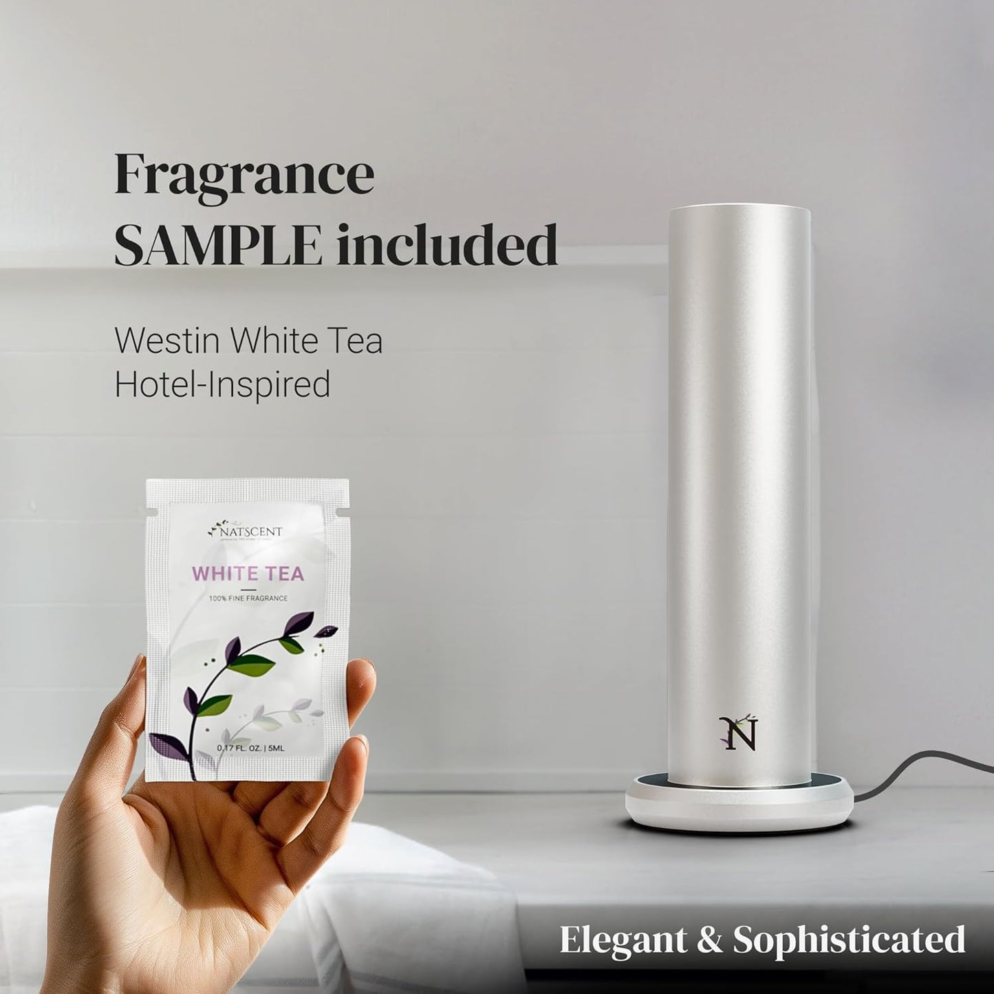 Dynamo Essential Oil Diffuser for Home with Fragrance Sample, App & Manual Control, Cold-Air Scent Diffusers for Home,Large Room, Hotel Scent Diffuser 1000sq. ft. Silver, Aroma Diffusers