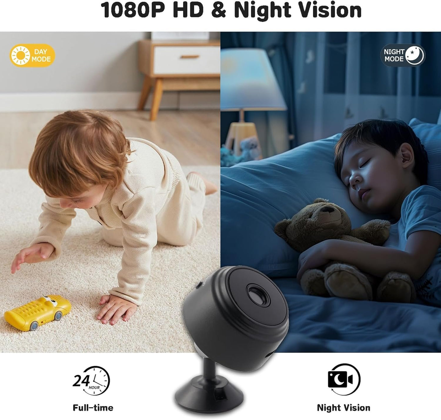 Hidden Cameras -WiFi Wireless -Nanny Cam -1080P HD Security Camera-Best Mini -Car Cameras for Surveillance-Surveillance Camera with Motion Detection and Night Vision,App Control 3PCS 2024