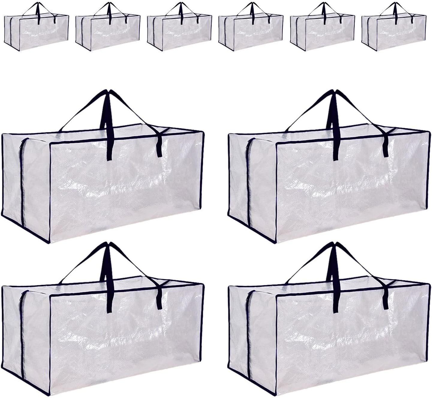 Large Moving Bags for Clothes, Foldable Storage Tote, Bedroom Clothes Storage Bags, Bedding Packing Totes, Heavy Duty Moving Bags 10pcs Foldable Totes for Efficient Packing and Organization