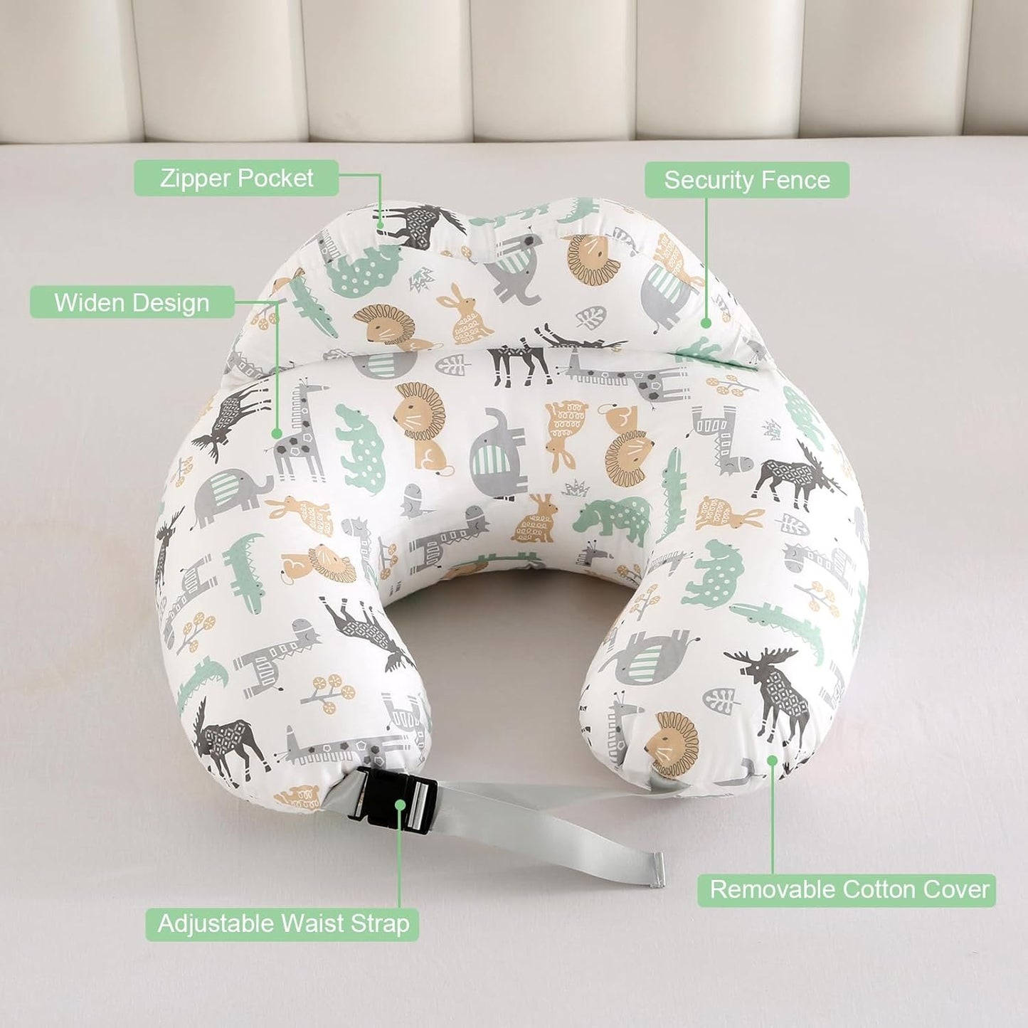 TREE.NB Nursing Pillow for Breastfeeding,Upgraded Multifunction Breast Feeding Pillows with Adjustable Waist Strap and Removable Cotton Cover for Breastfeeding Moms