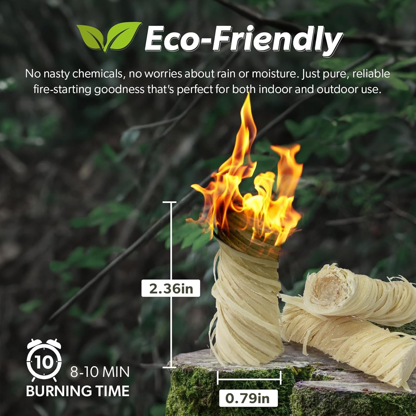 70 pcs Fire Starter, Natural Fire Starters for Fireplace Indoor, Campfires, Grill, Wood Stove, Fire Pit, Smoker, Chimney, Pizza Oven - All-Weather Indoor/Outdoor Charcoal Starters, Eco Friendly